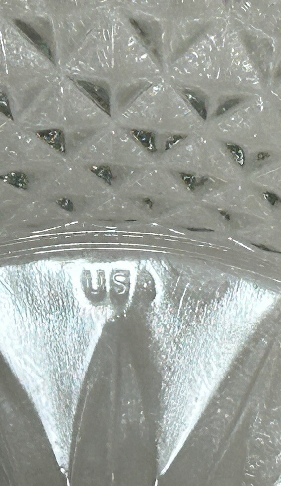 ARCOROC USA 9in Cut Glass Serving Bowl Starburst Pattern Made in USA Vintage