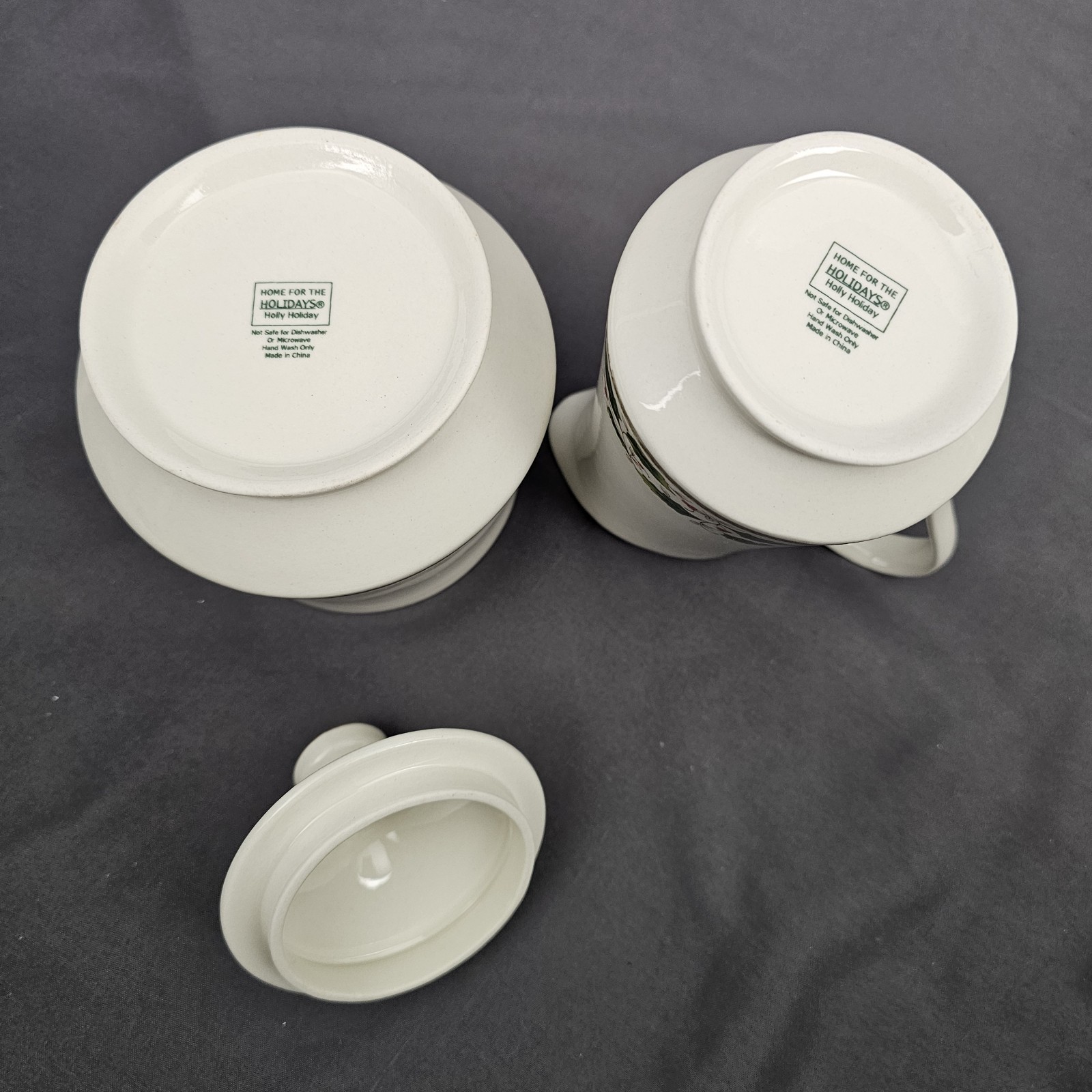 Holly Holiday Home for the Holidays Sugar and Creamer Set Christmas