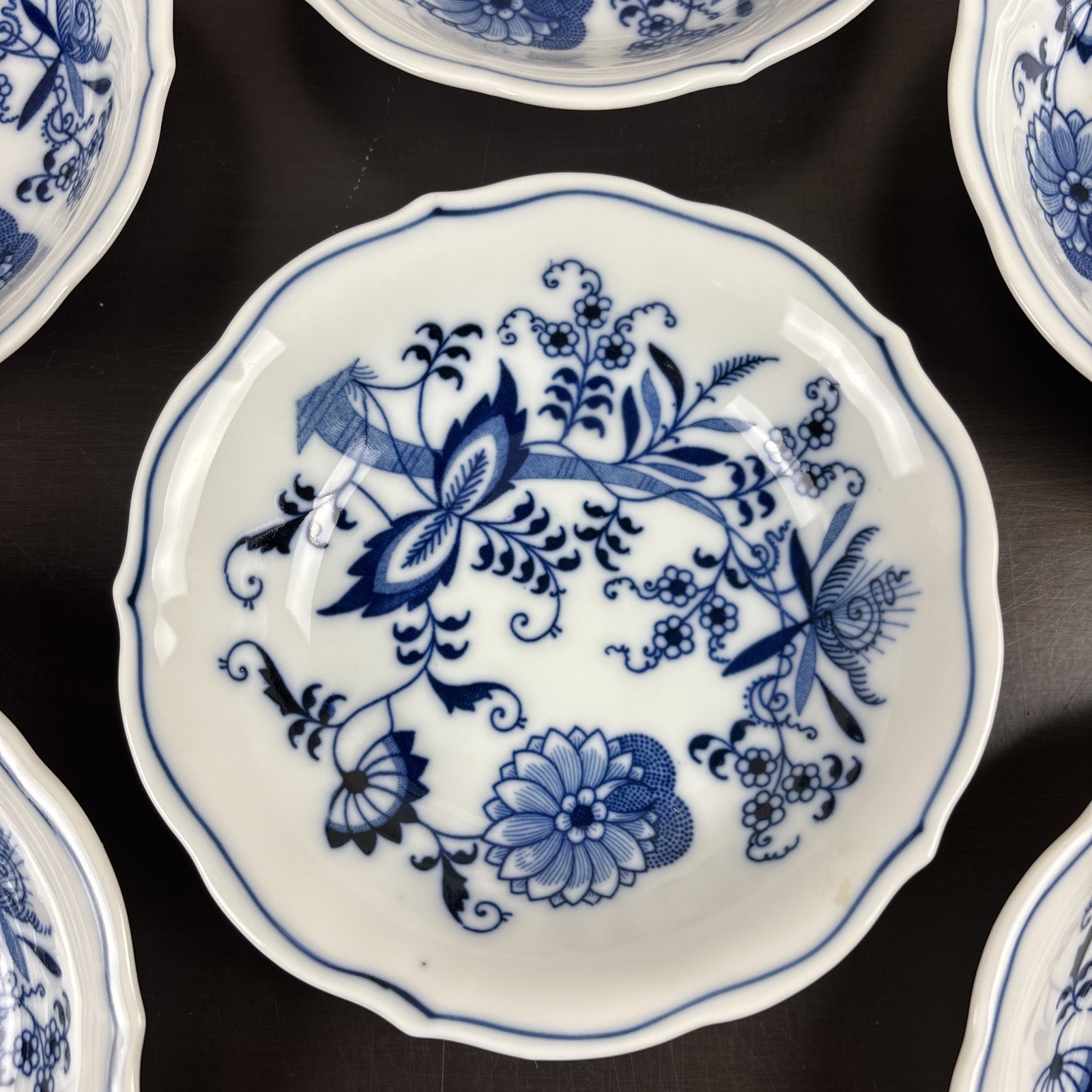 6 BLUE DANUBE JAPAN Onion 5 1/4″ Berry/Fruit / Cereal Bowls Set of 6 Rect Mark