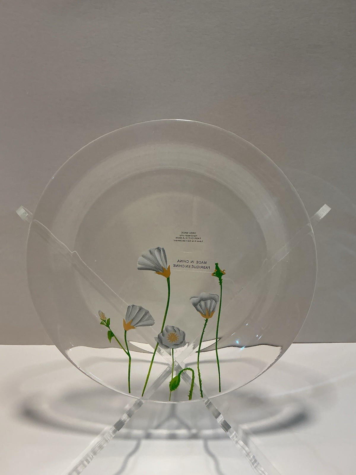 Hand Painted Clear Salad Plate