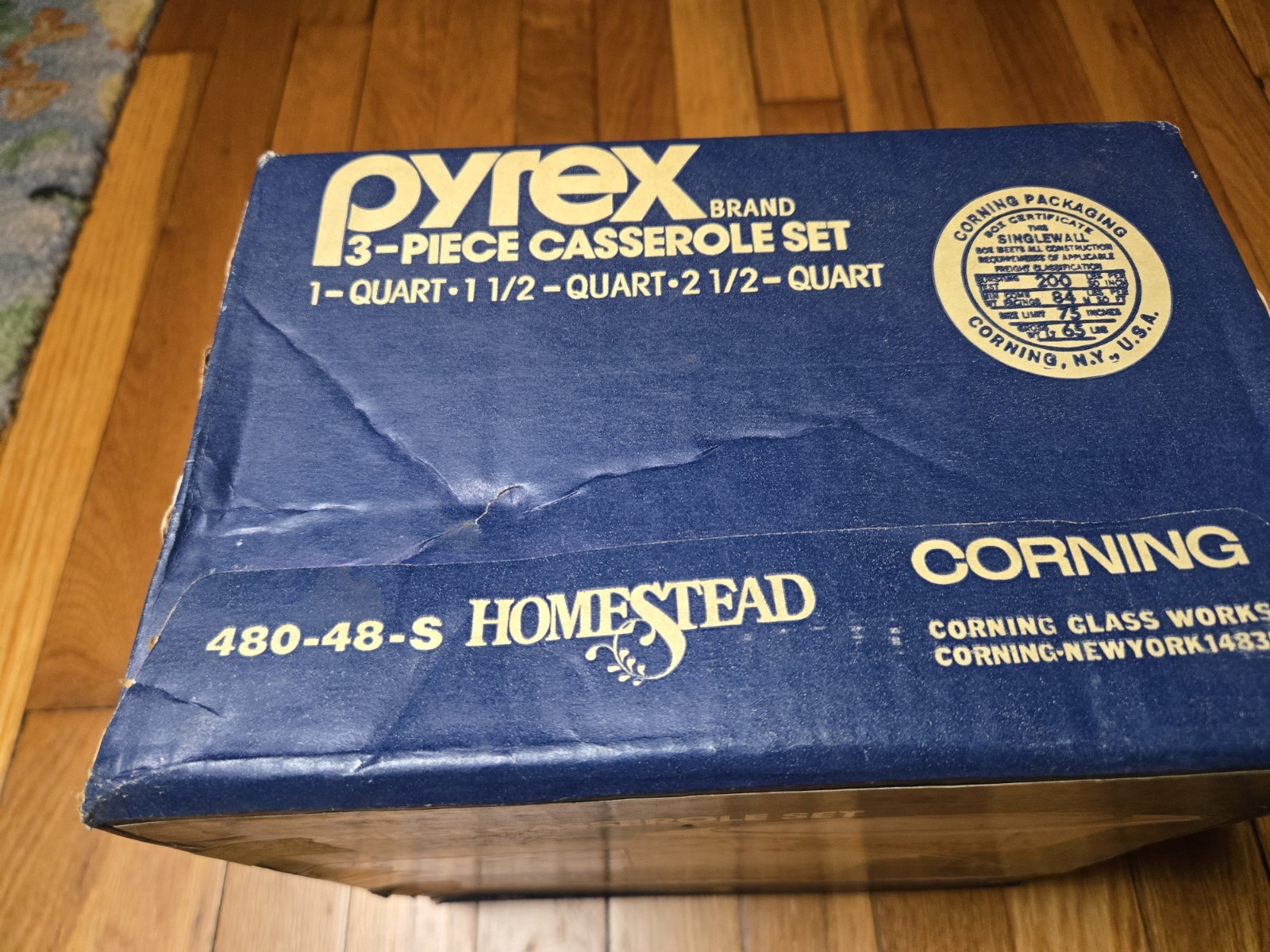Pyrex Homestead 3-Piece Covered Round Glass Casserole Set 480-48