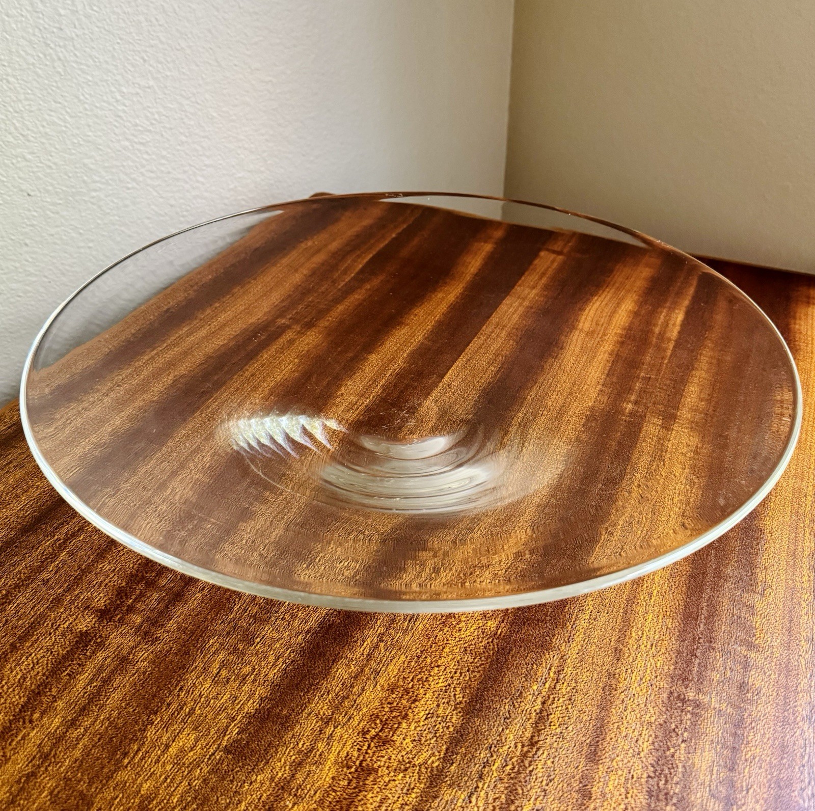 Huge Vintage Steuben Glass Minimalist Centerpiece Bowl 15.5 In. Rare Design MCM