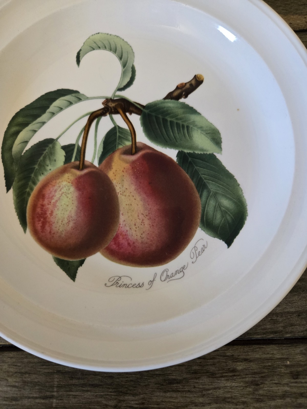 Set of 4 Vintage Portmeirion England Pomona Plates 7.35″ Apricot Apple Pear