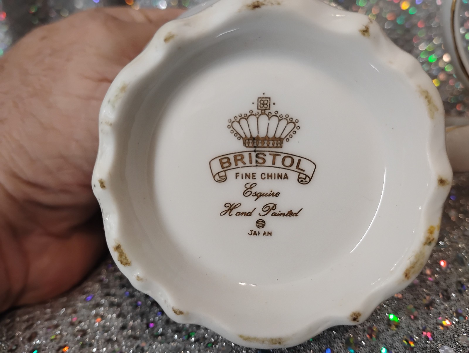 Bristol Fine China of Japan Esquire Creamer and Sugar Bowl Gold Trim