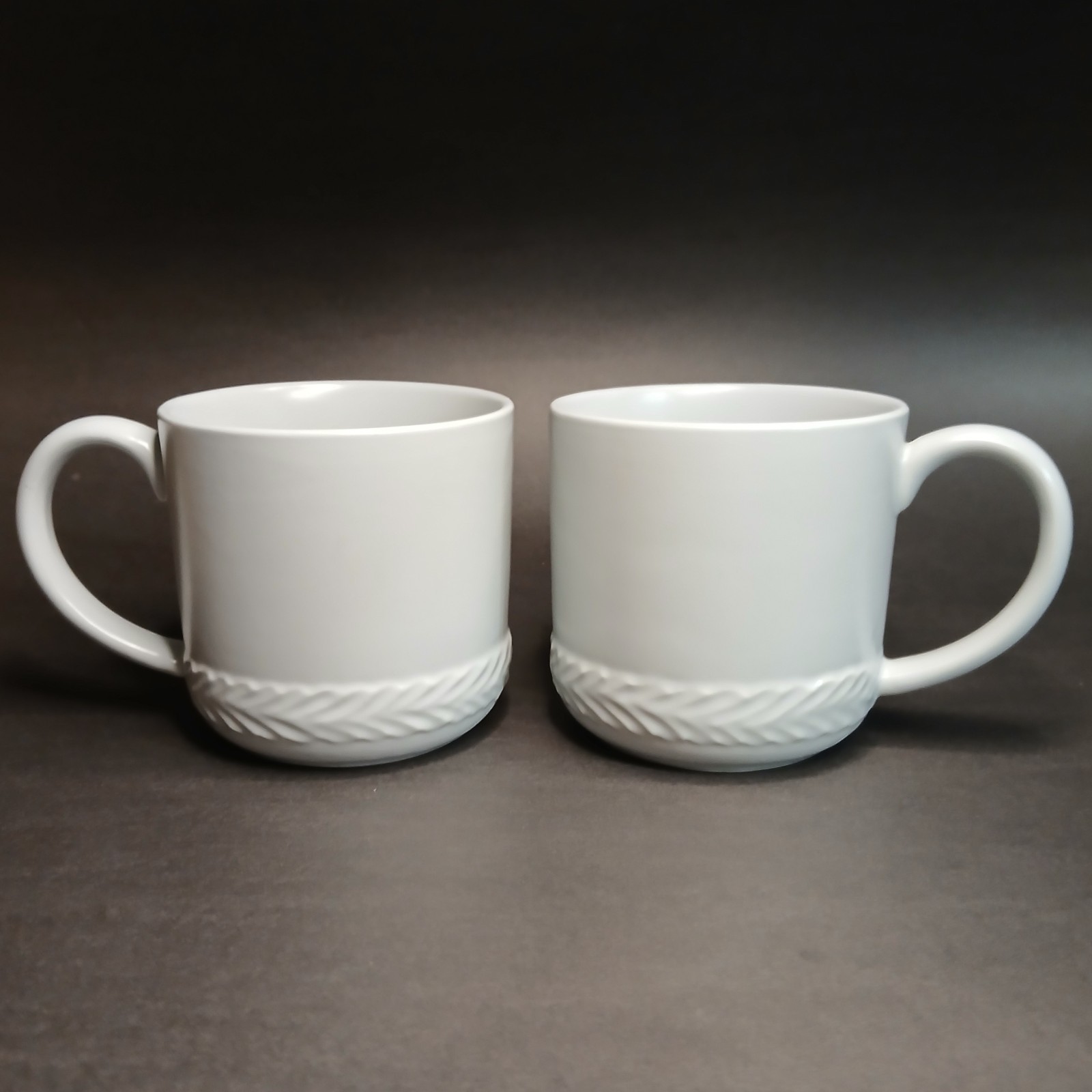 Bee & Willow Ashville Vine Matte Gray Set Of Two Mugs 15 oz. Bed Bath & Beyond