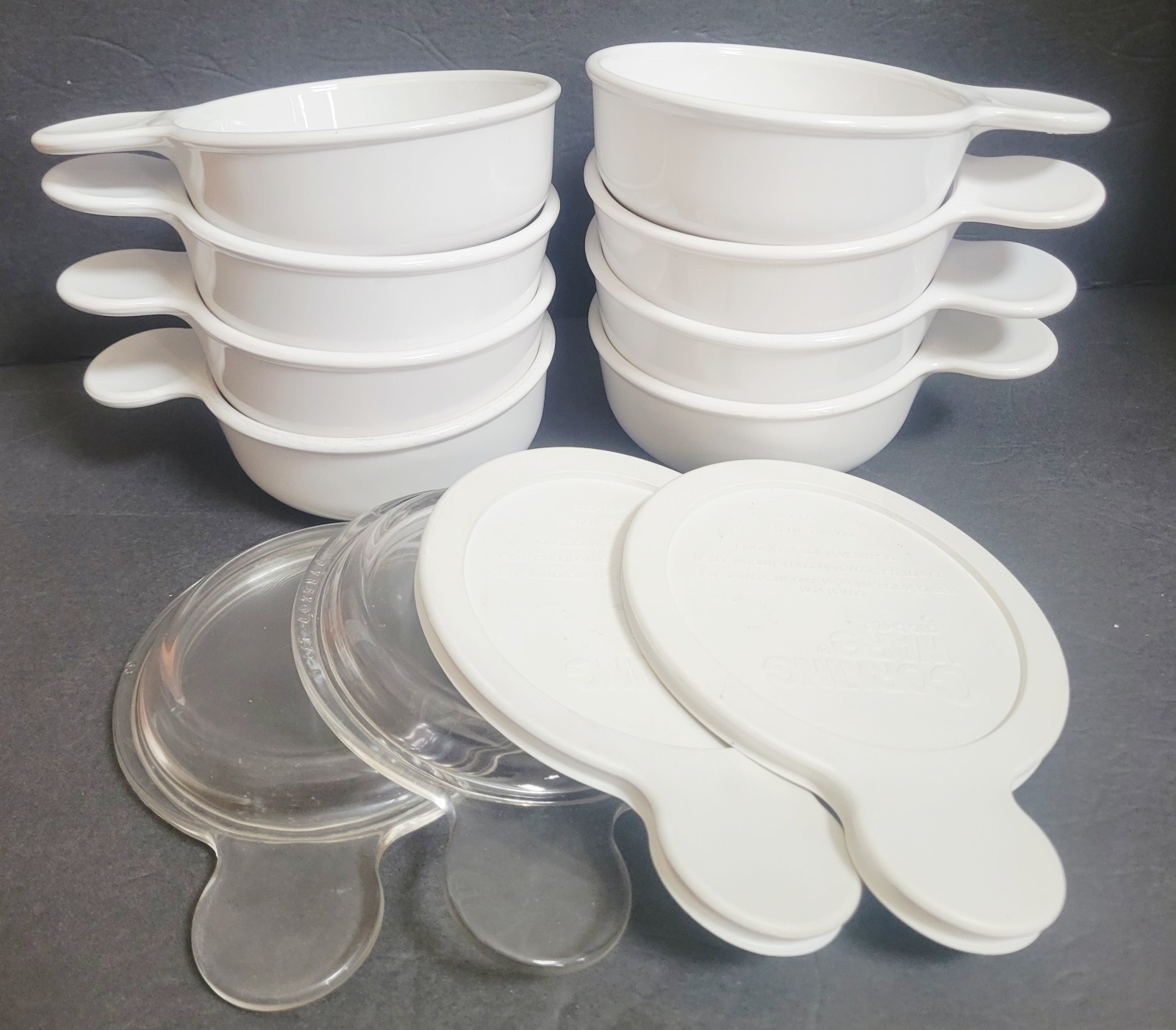 8 Corning Ware Grab It Bowls *3 UNUSED Bowls* & 4 Lids (2 Pyrex + 2 Lids)