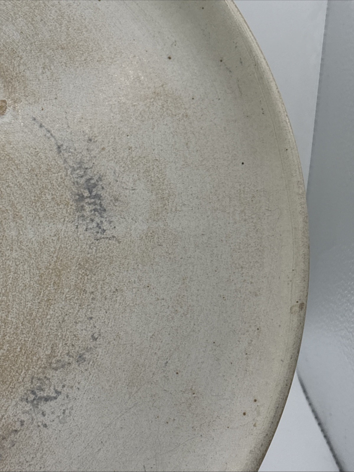 Vintage Handmade 11.75” Studio Art Stoneware Wall Plate Rustic Earth Tone Glaze