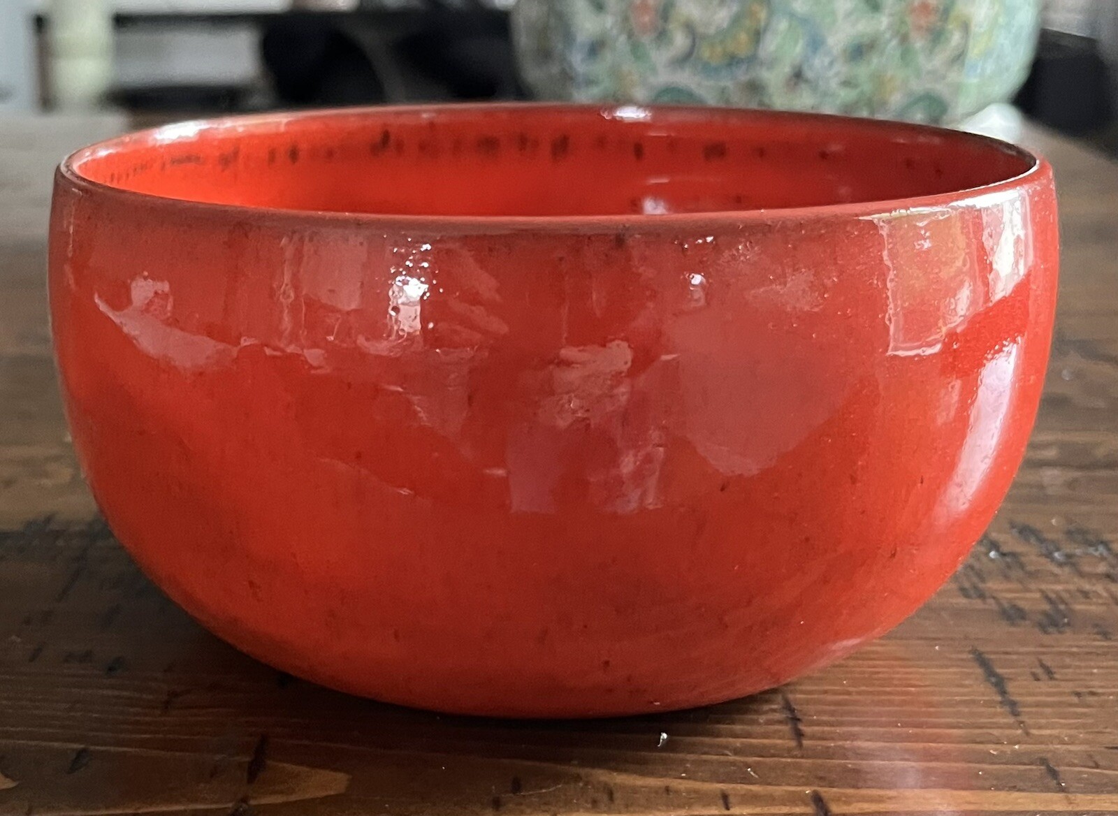 Vallauris French Pottery Bowl Red Orange Charles Voltz 5 1/2 inches France MCM