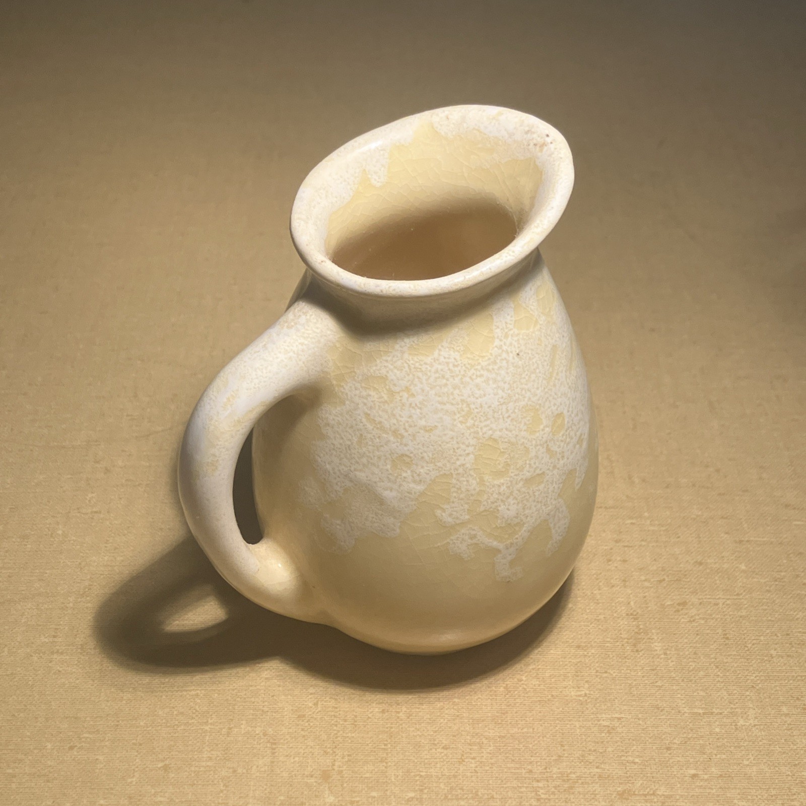 Vintage USA Pottery Mini Yellow Pitcher Home Decor USA 90-8