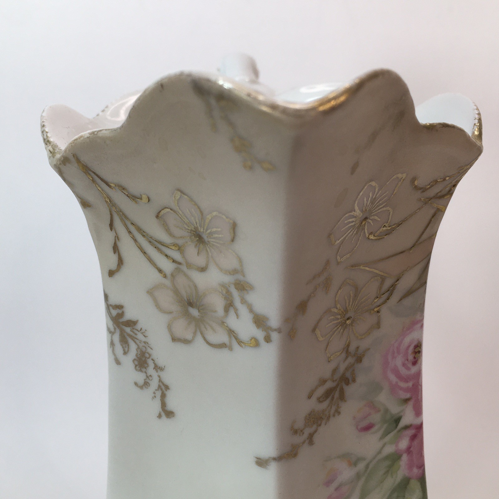 Antique RS Prussia Red Mark Chocolate Pot White Body W/ Pink Rose Gold Accent
