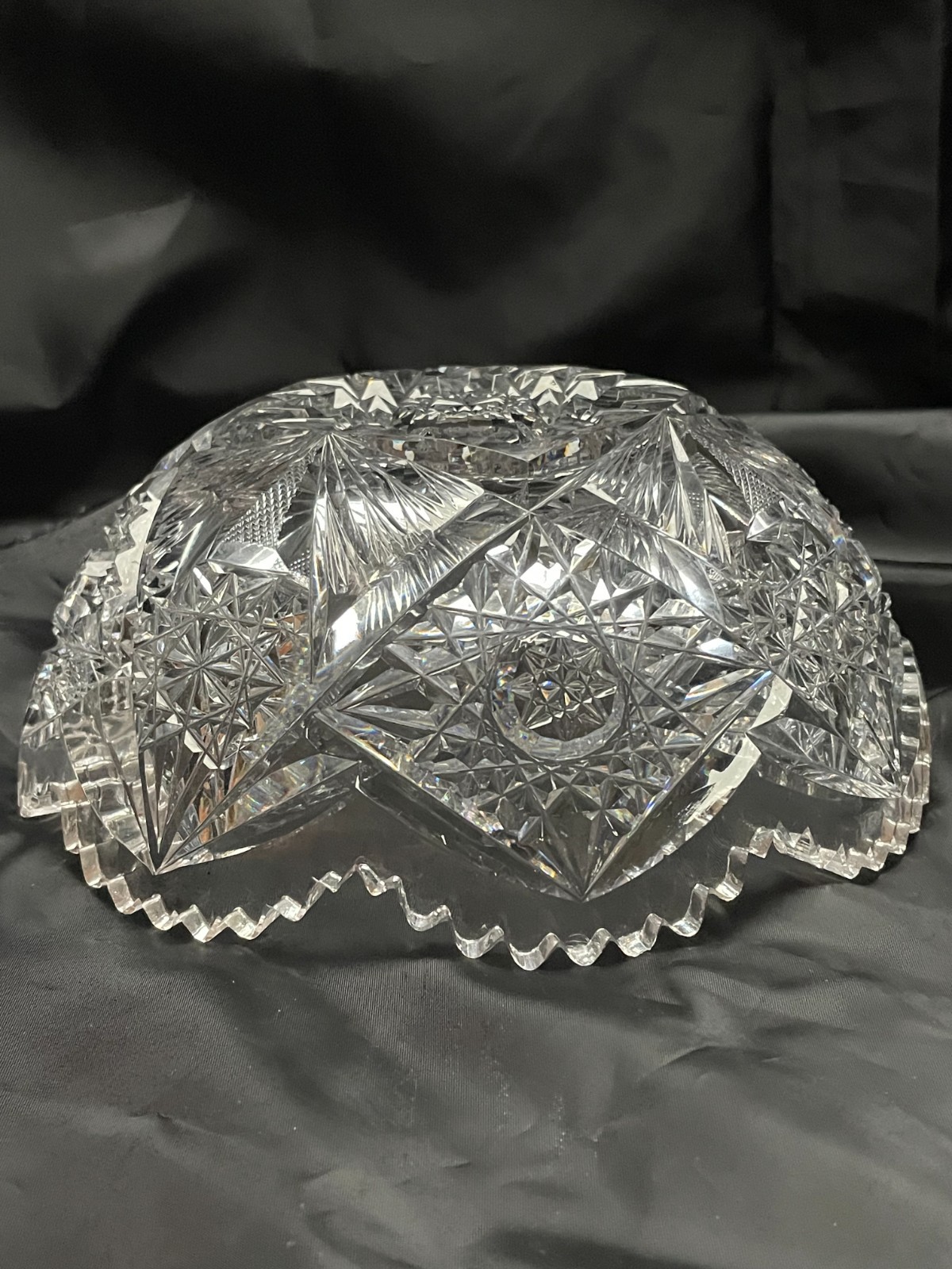 Ultra Clear 8″ American Brilliant (ABP) Cut Glass/Crystal Fruit Bowl