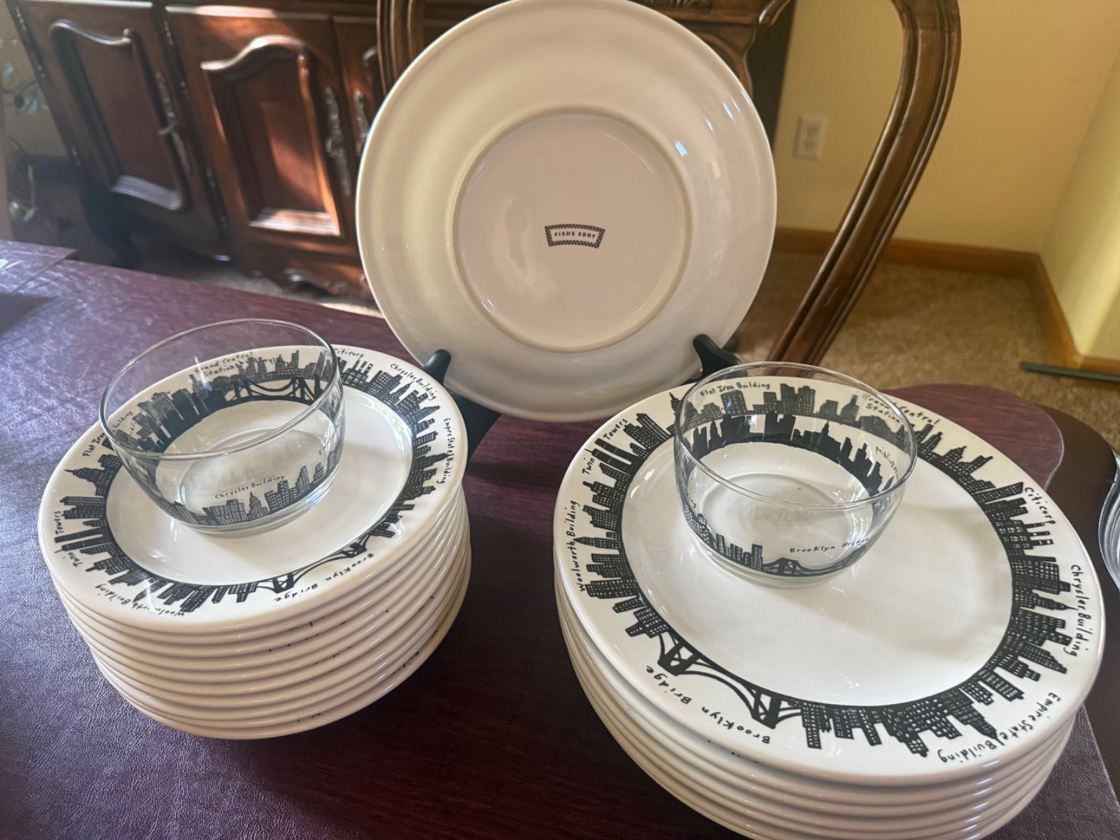 Homer Laughlin Fishs Eddy New York City 212 Skyline Select Plate or Bowl Nice!