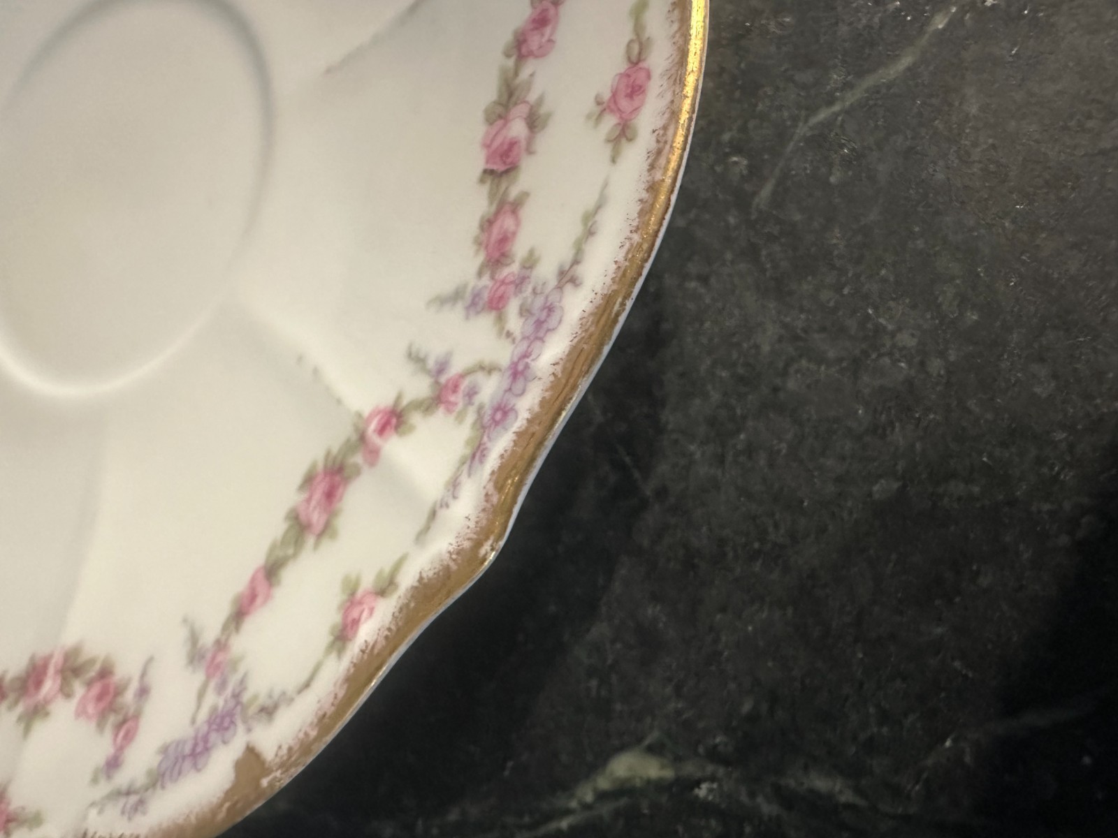 Limoges France Elite Bawo Dotter Rose Garland porcelain set.’