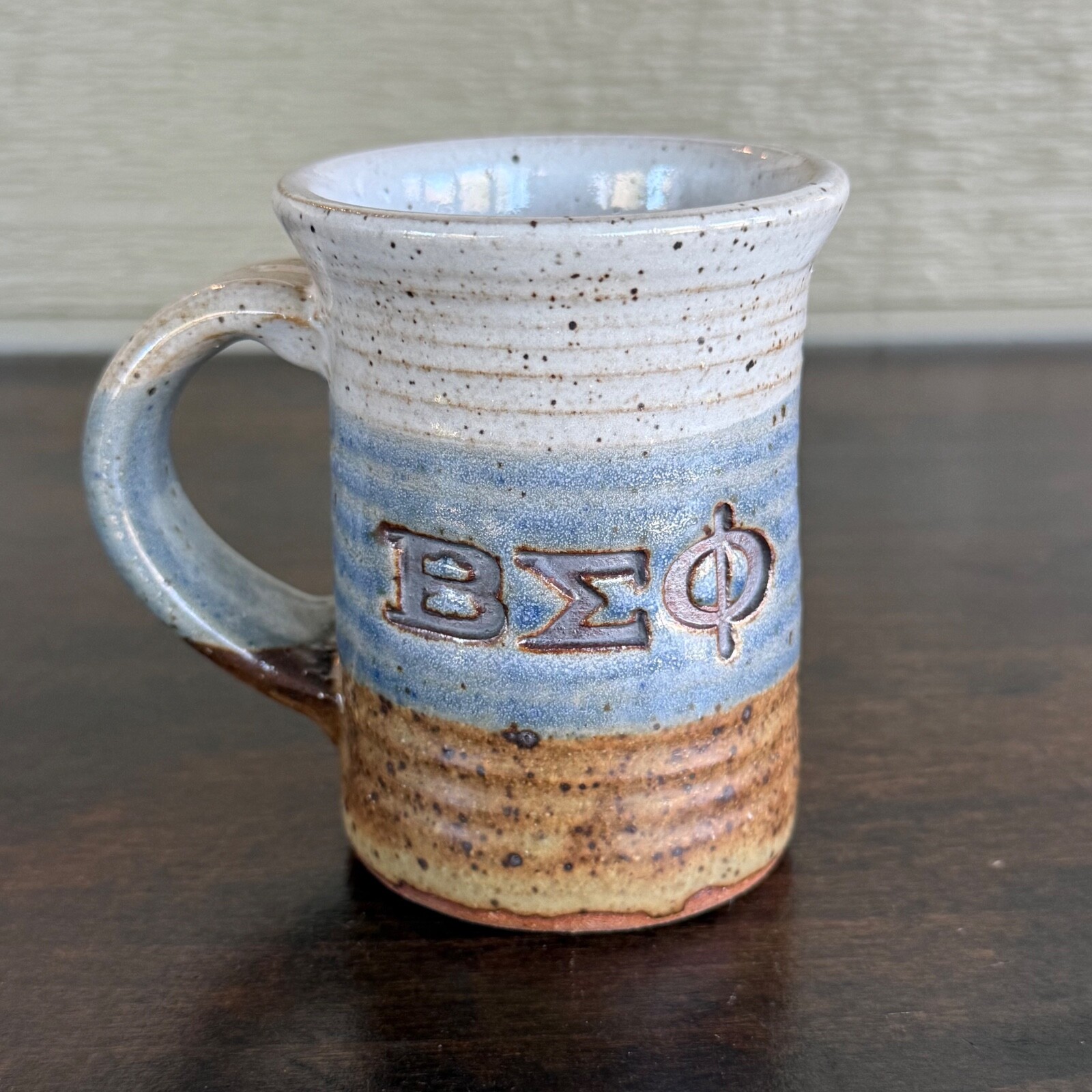 Vintage Barry Jepson Studio Art Pottery Coffee Mug 1982 Beta Sigma Phi Kansas