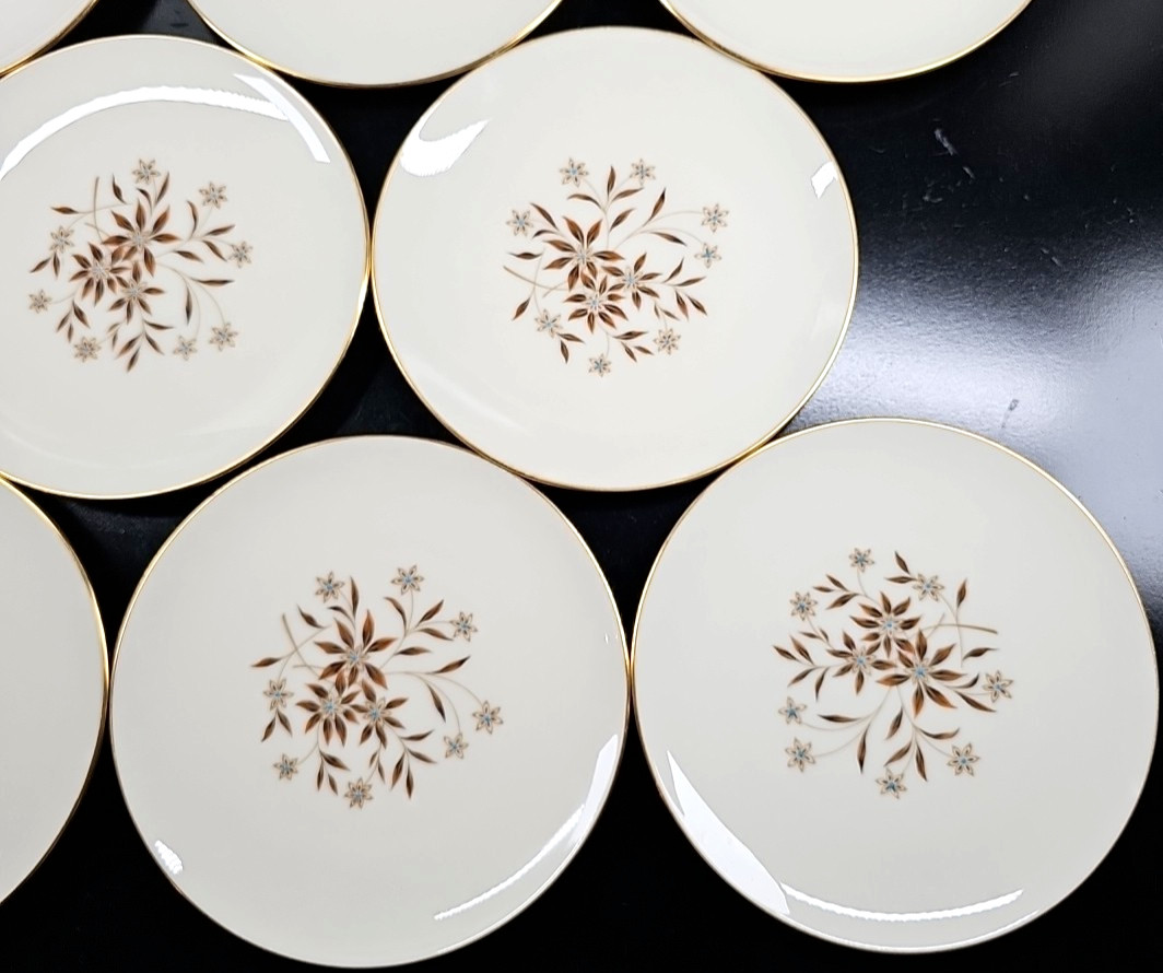 8 Lenox Starlight Salad Plate Set Vintage Flower Elegant Dining Dishes Retro Lot