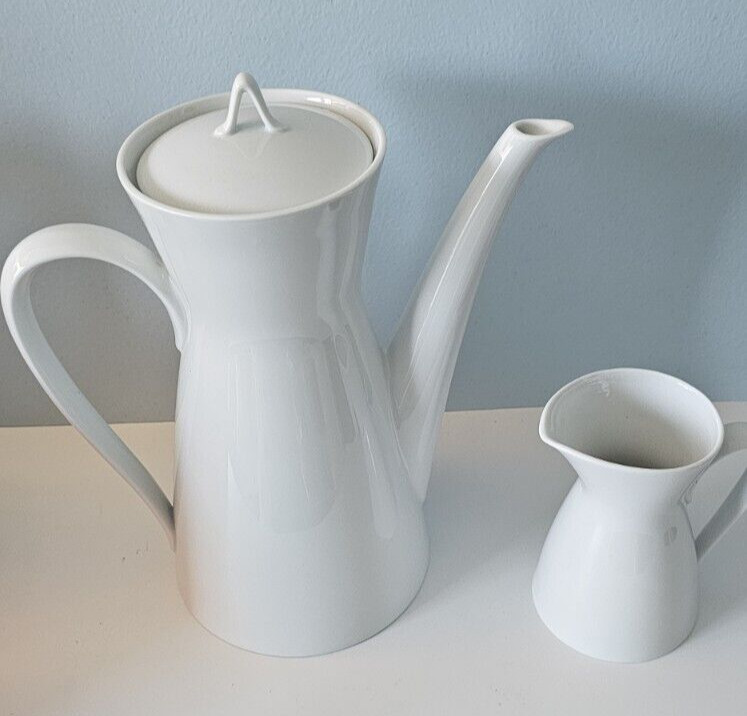 Rosenthal Studio Coffee Pot Creamer White Germany Mcm Vtg !0″