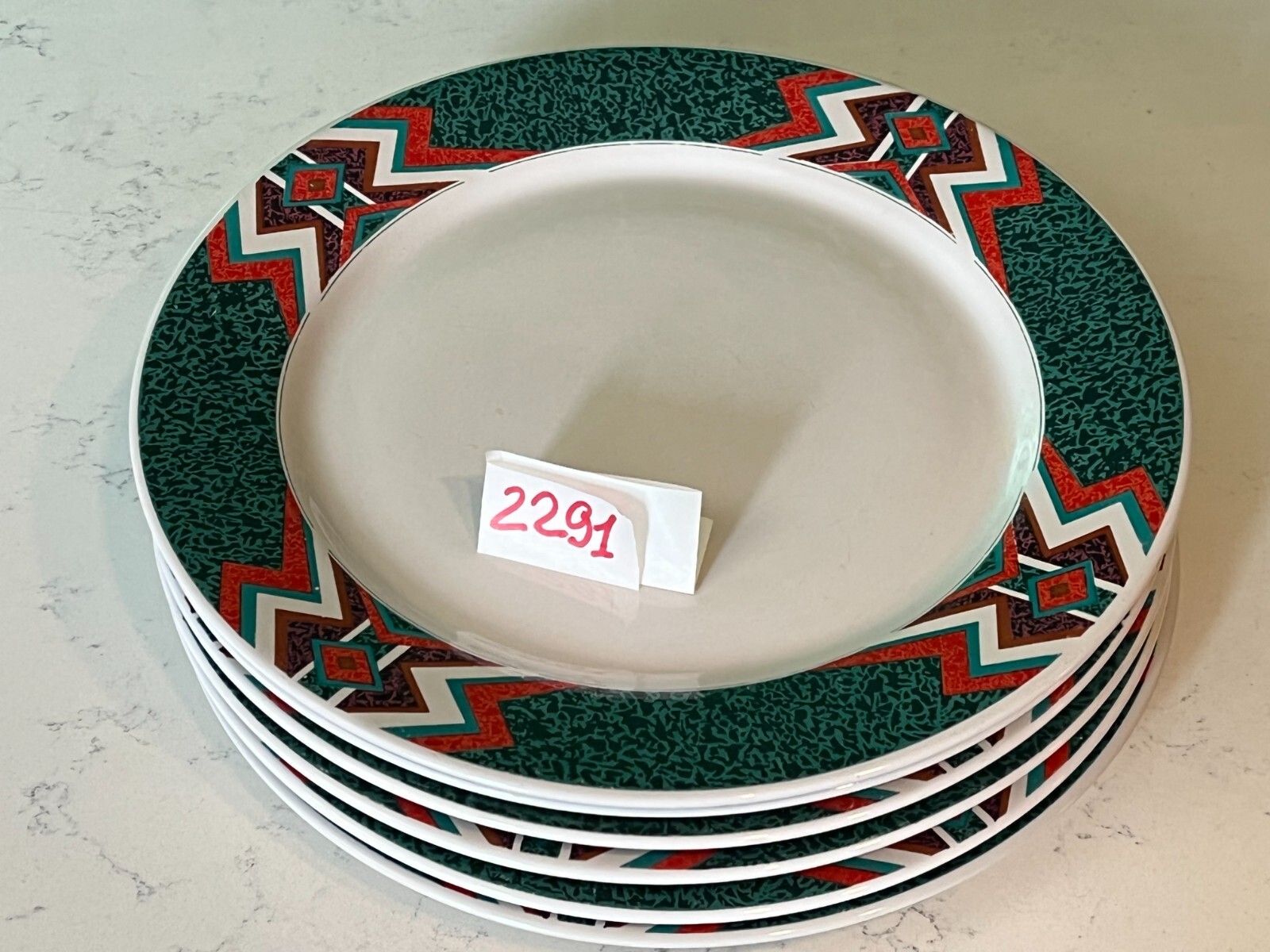 Lot of 6 Gibson Housewares Mojave Design Southwest 11-3/4 inch Dinner Plates