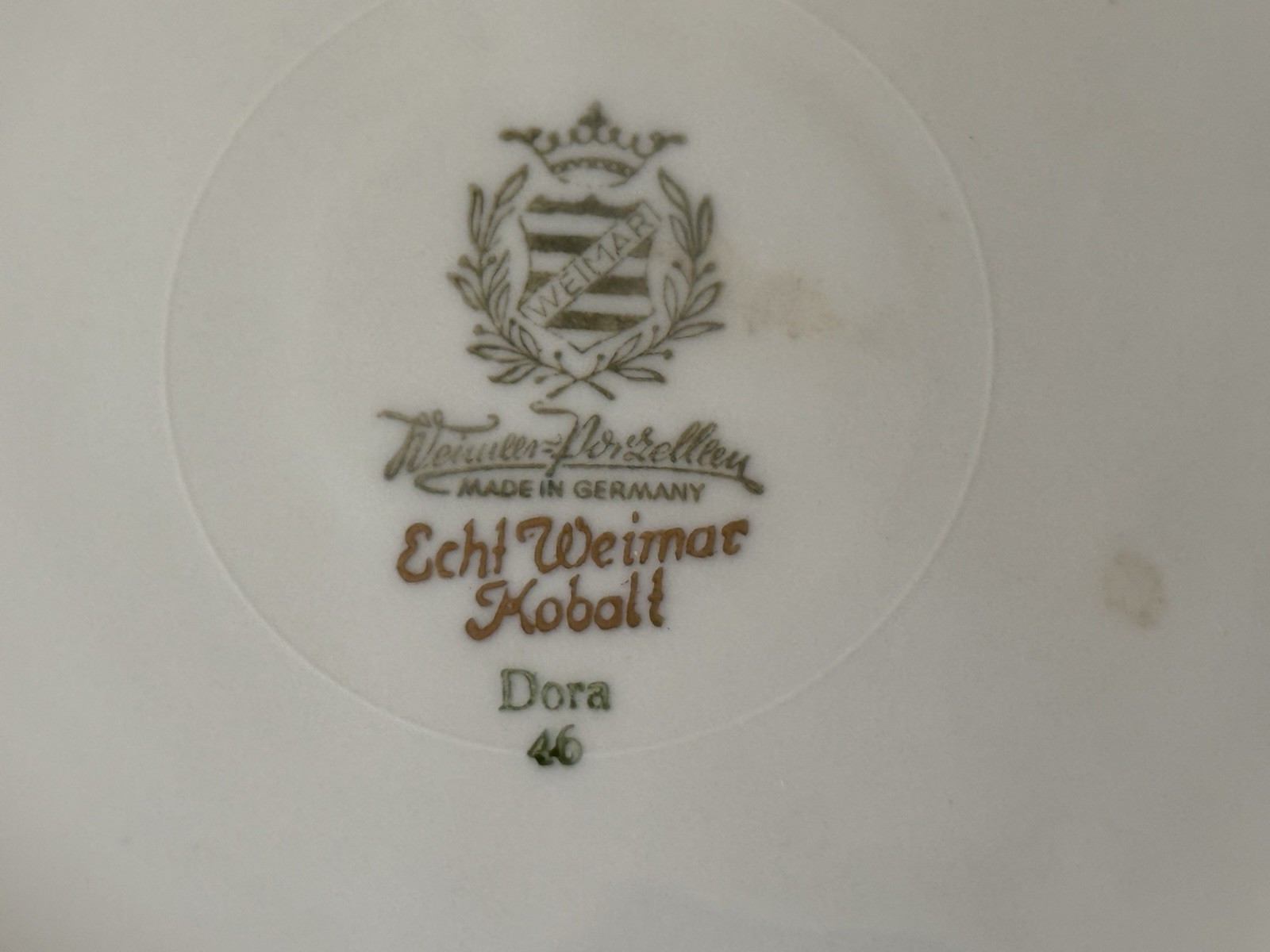 Echt Weimar Kobalt 2-Piece set Saucer Dessert Plate Dora pattern 68051 Blue Gold