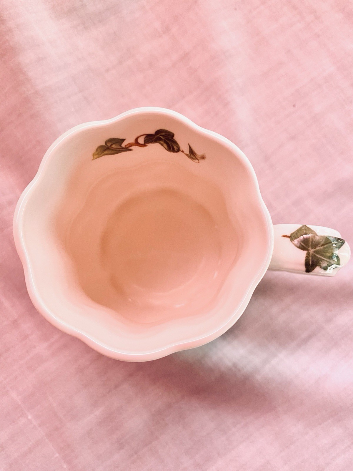 Alyn Nelson Collection Bone China Floral Rose Mug White Pink Green England