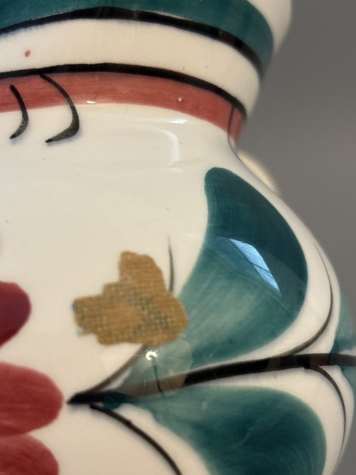 Vintage Mondovi Italia Creamer Pitcher 66 Hand Painted Floral Pottery Italy