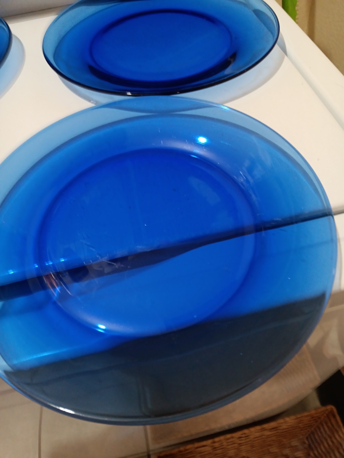 4princess House Cobalt Blue Dinner Plates 10.25 Inch Made In Portugal
