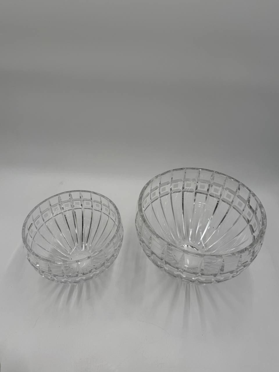 Marquis by Waterford Quadrata Crystal Bowl Set-Discontinued 7 1/2″ & 6” – Poland