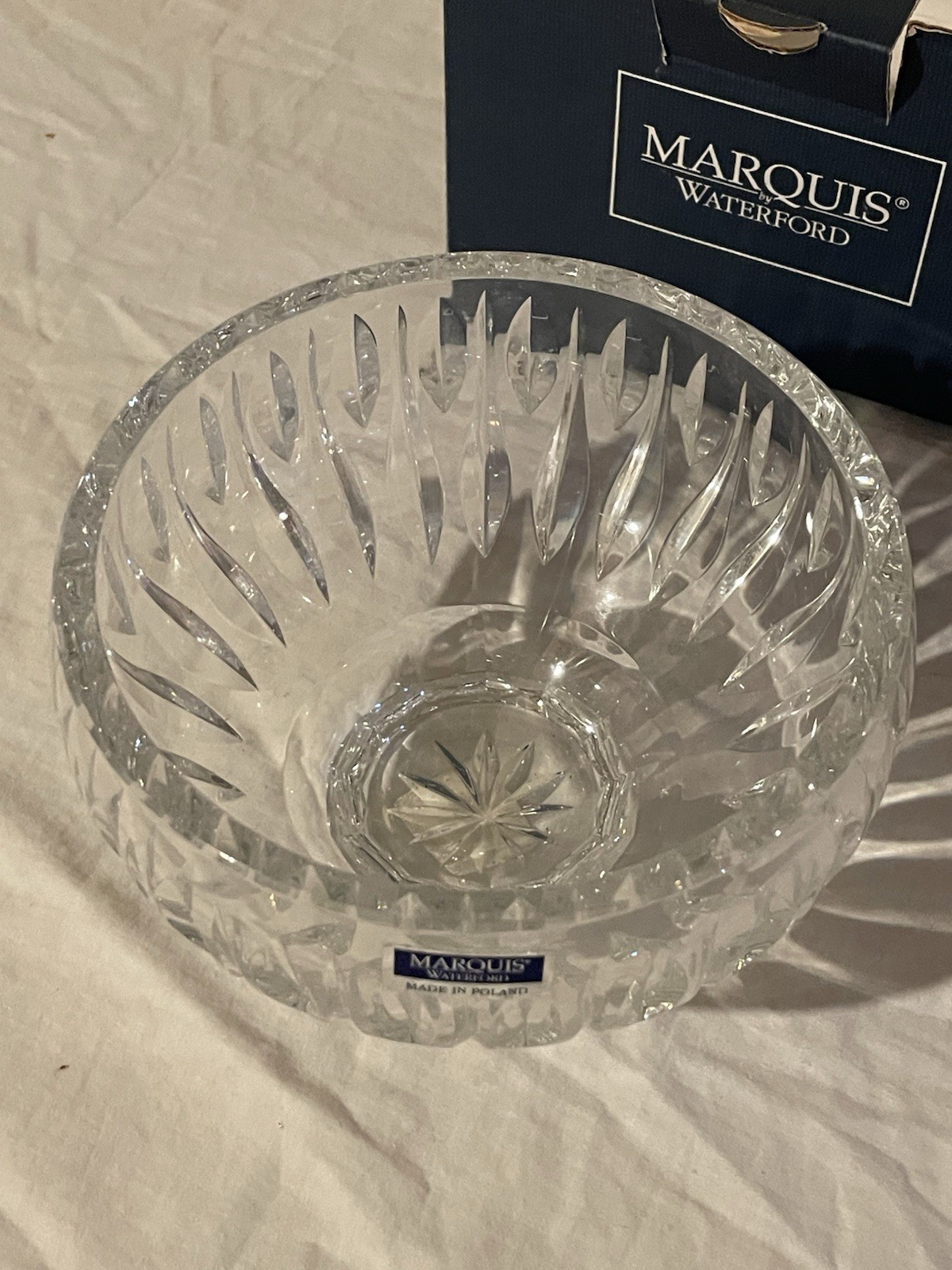 Marquis by Waterford Footed Crystal Sheridan Bowl 6” Poland NIB