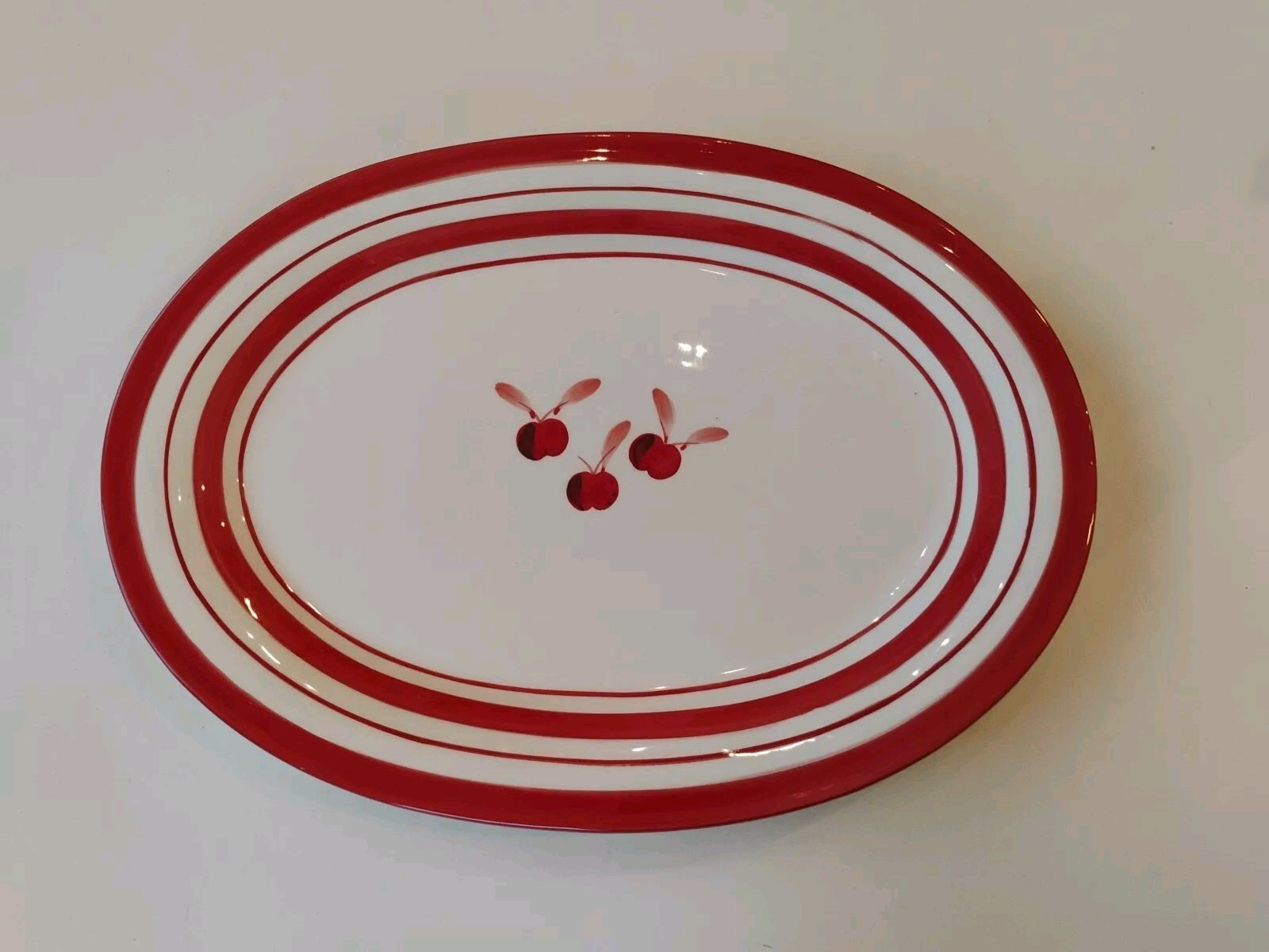 Dansk BING Cherries 16 1/2″ X 12″ Oval Serving Platter Tray Kitchen – No Chips