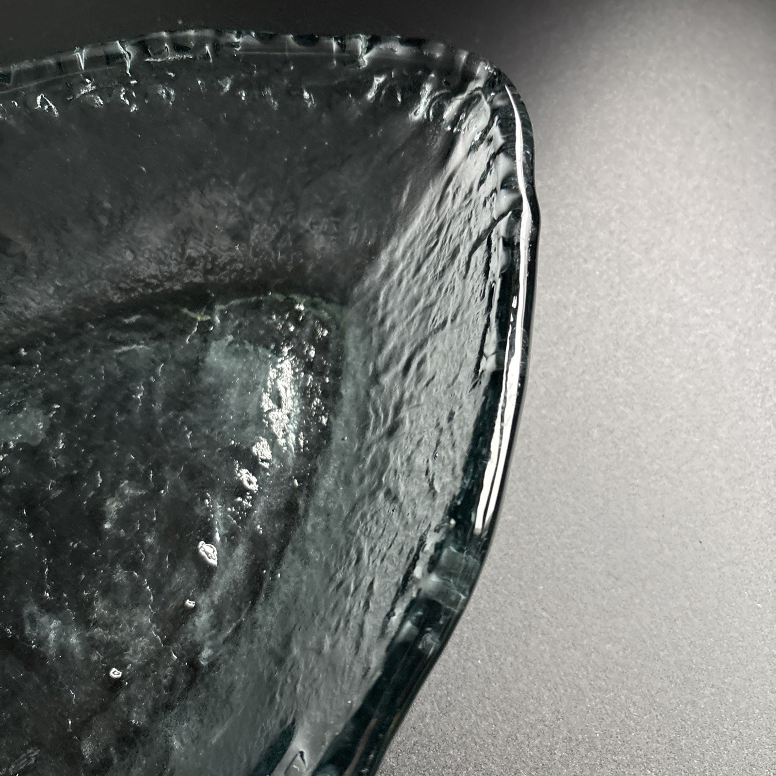 San Miguel Recycled Blue Green Art Glass Oval Bowl Made In Spain 13” X 7.75”