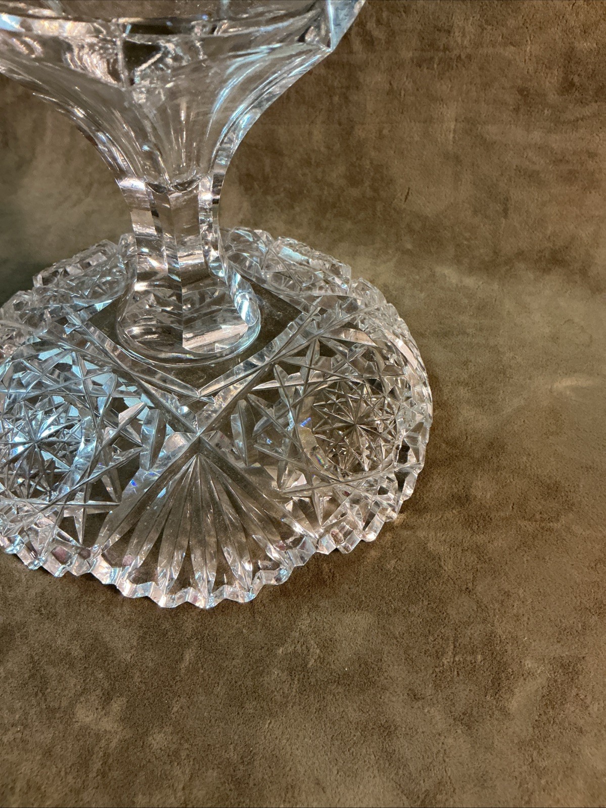 Dörflinger American brilliant Cut Glass Compote Hbstar And Fan Design