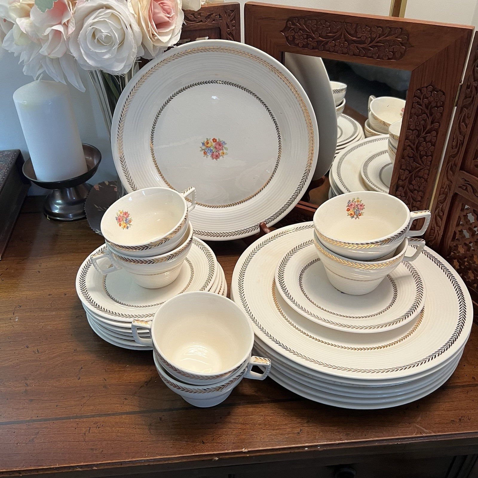 Vintage Triumph American Limoges Golden Princess Dinnerware 22 K Gold
