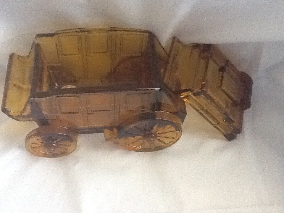 Fostoria Glass Amber Stagecoach Candy Dish