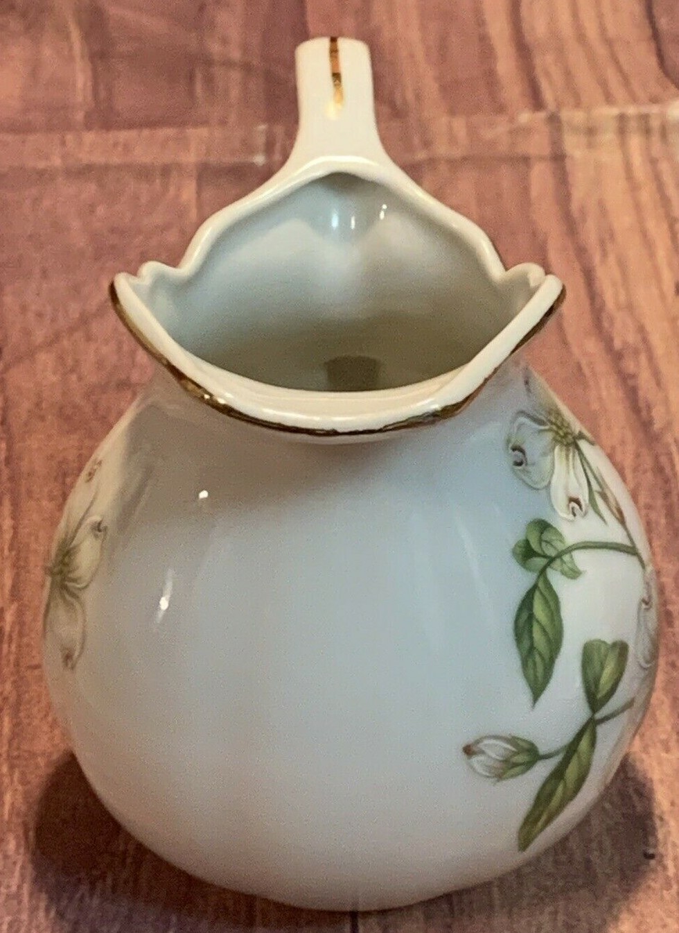 Lefton China ~ Dogwood Design *mini* Creamer and Saucer Set ~ Japan