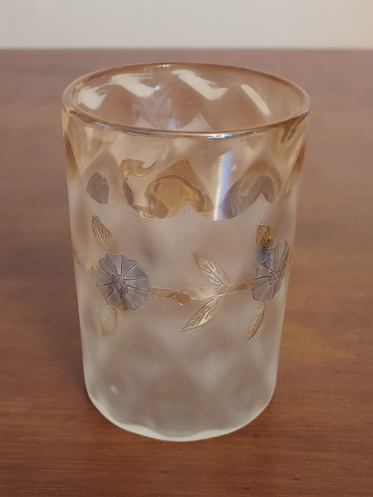 Antique POMONA New England CORNFLOWER Art Glass Lemonade PITCHER Water TUMBLERS
