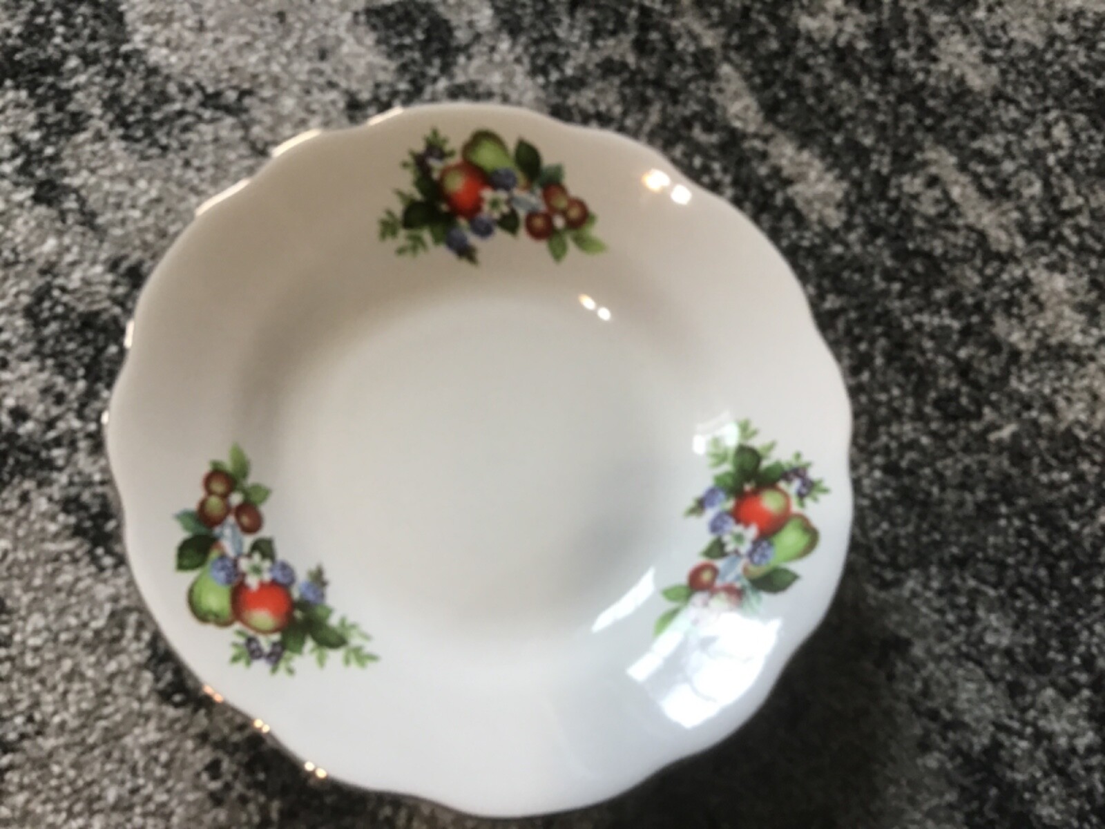 Vintage Lucky Fine China Made in Indonesia Ceramic Bowl Painted Fruit and leaves