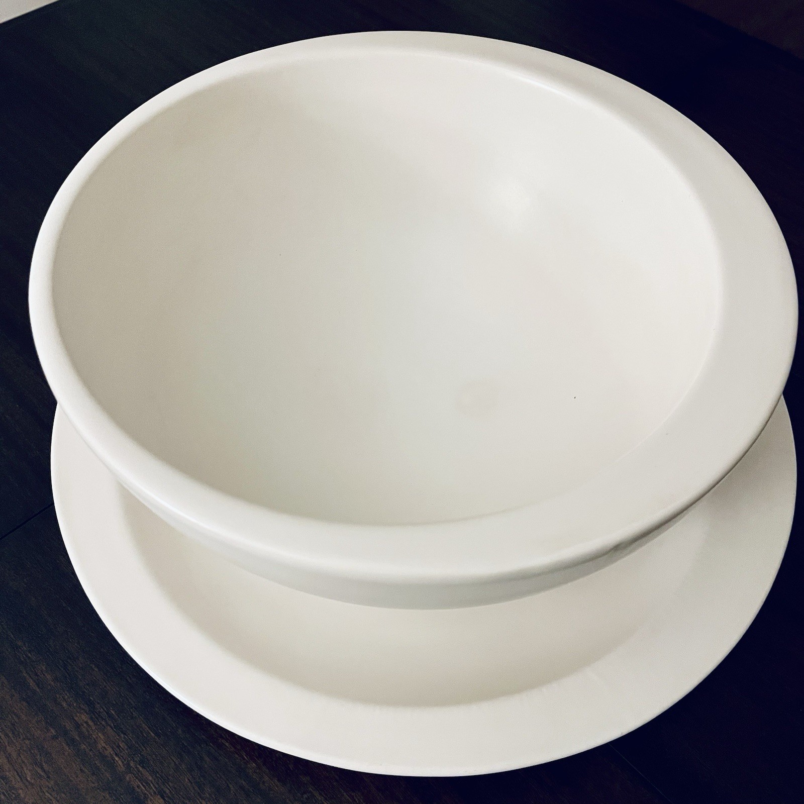 Vintage Nan Swid Design Ceramic BOWL White Asymmetrical 12″ Heavy, Portugal