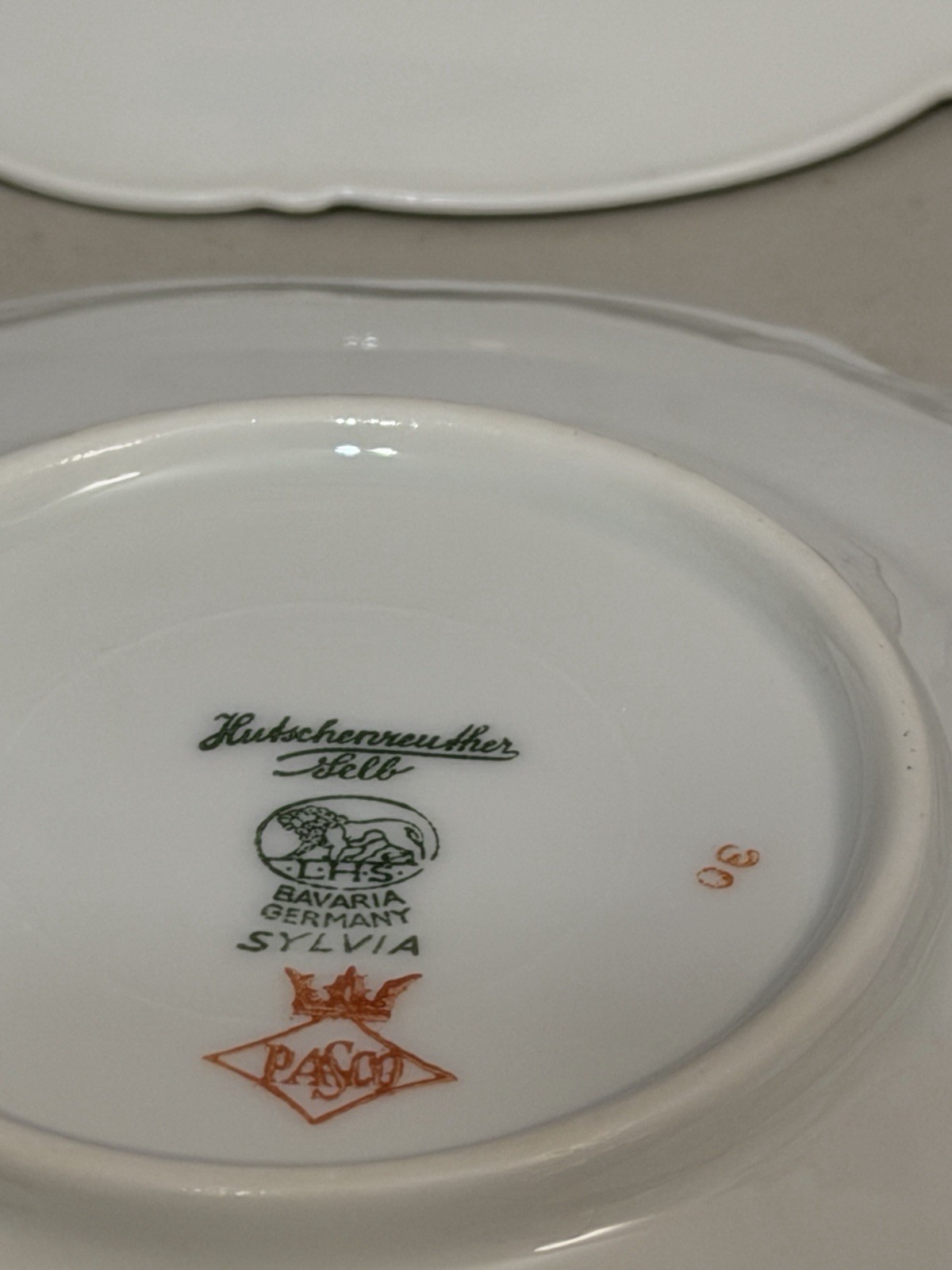 VINTAGE SET OF 6 HUTSCHENREUTHER REVERE SYLVIA CUPS & SAUCERS SILVER PLATINUM