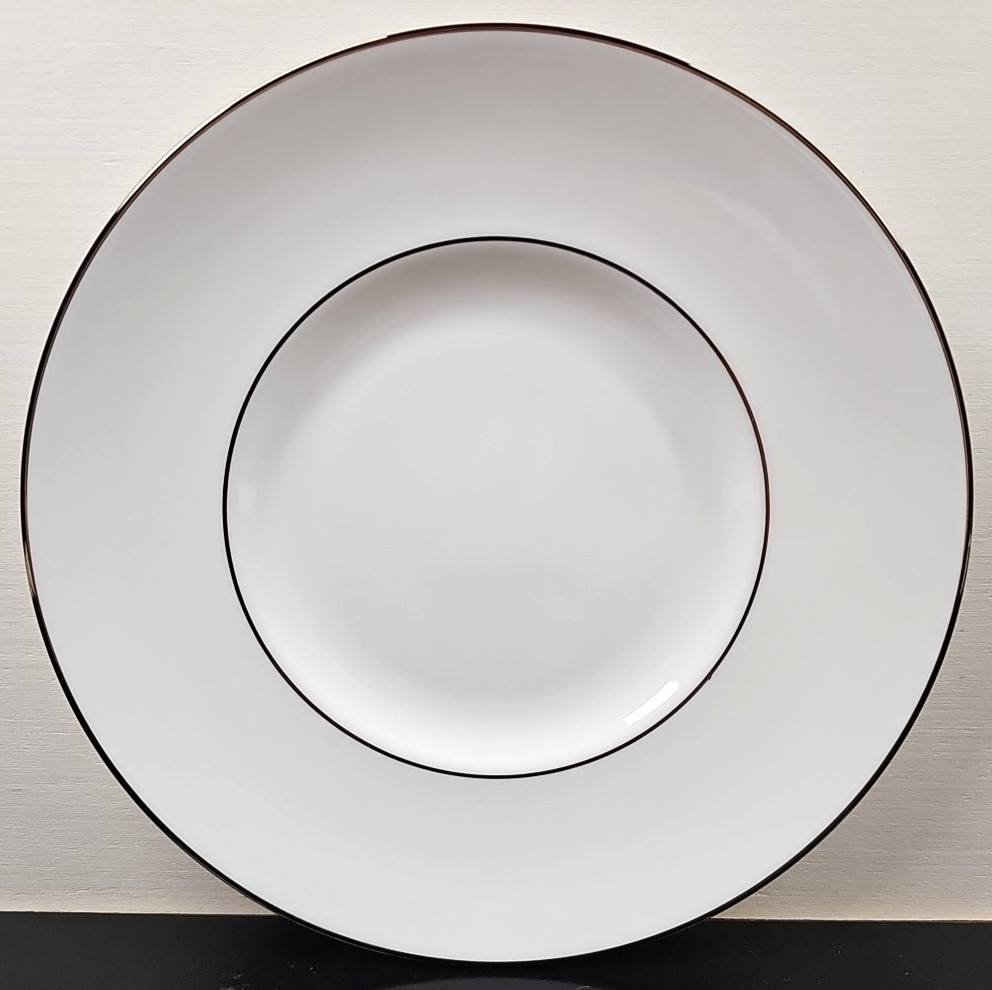 4 Lenox Continental Dining Platinum Salad Plate Set Elegant White Table Dish Lot