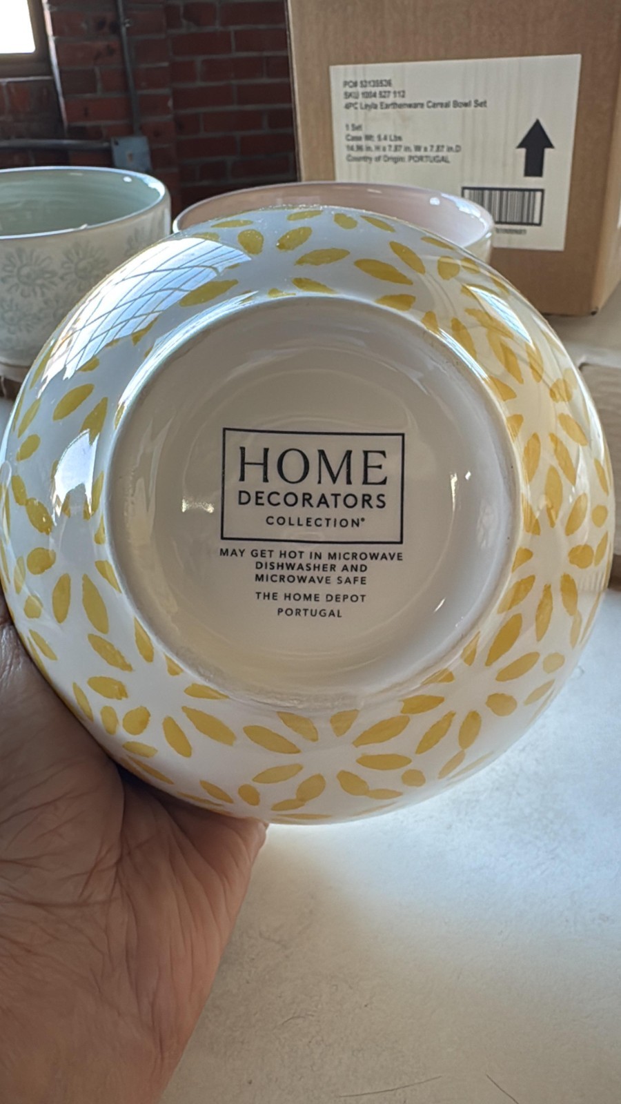 Home Decorators Collection Leyla 4-Piece Hand-Decorated Mix & Match Bowl Set Lot