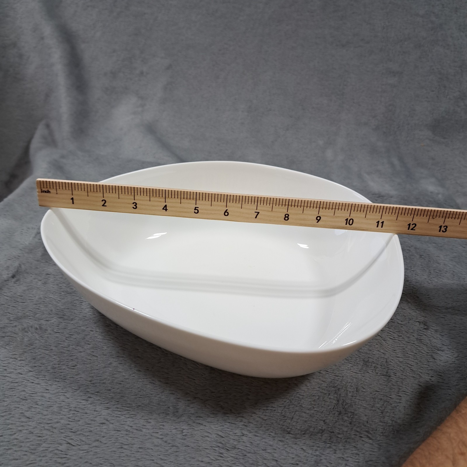 Denby White Bone China Asymmetric Serving Dish Microwave & Dishwasher Safe