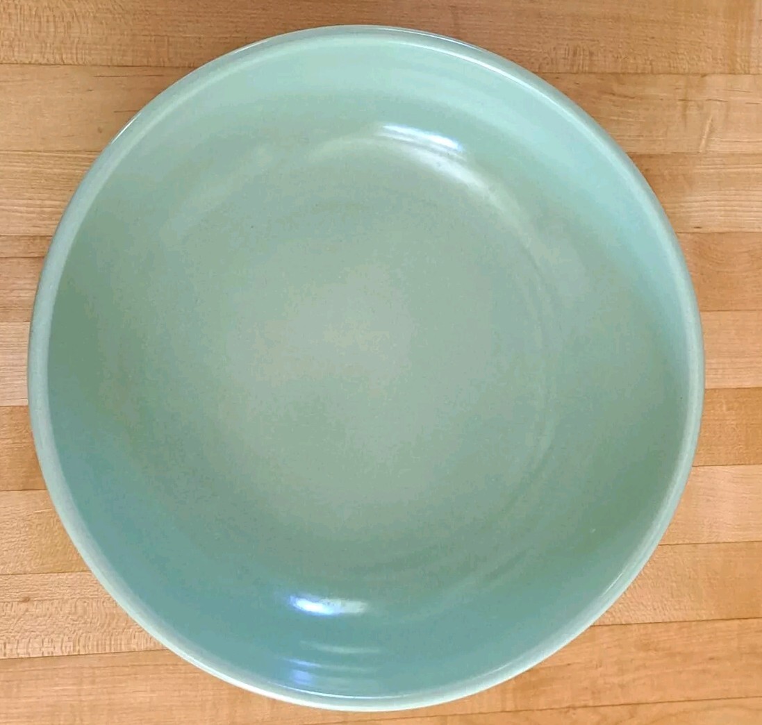 LARGE Vintage La Solana Pottery Mint Green 13″ Salad Serving Bowl Mid Century