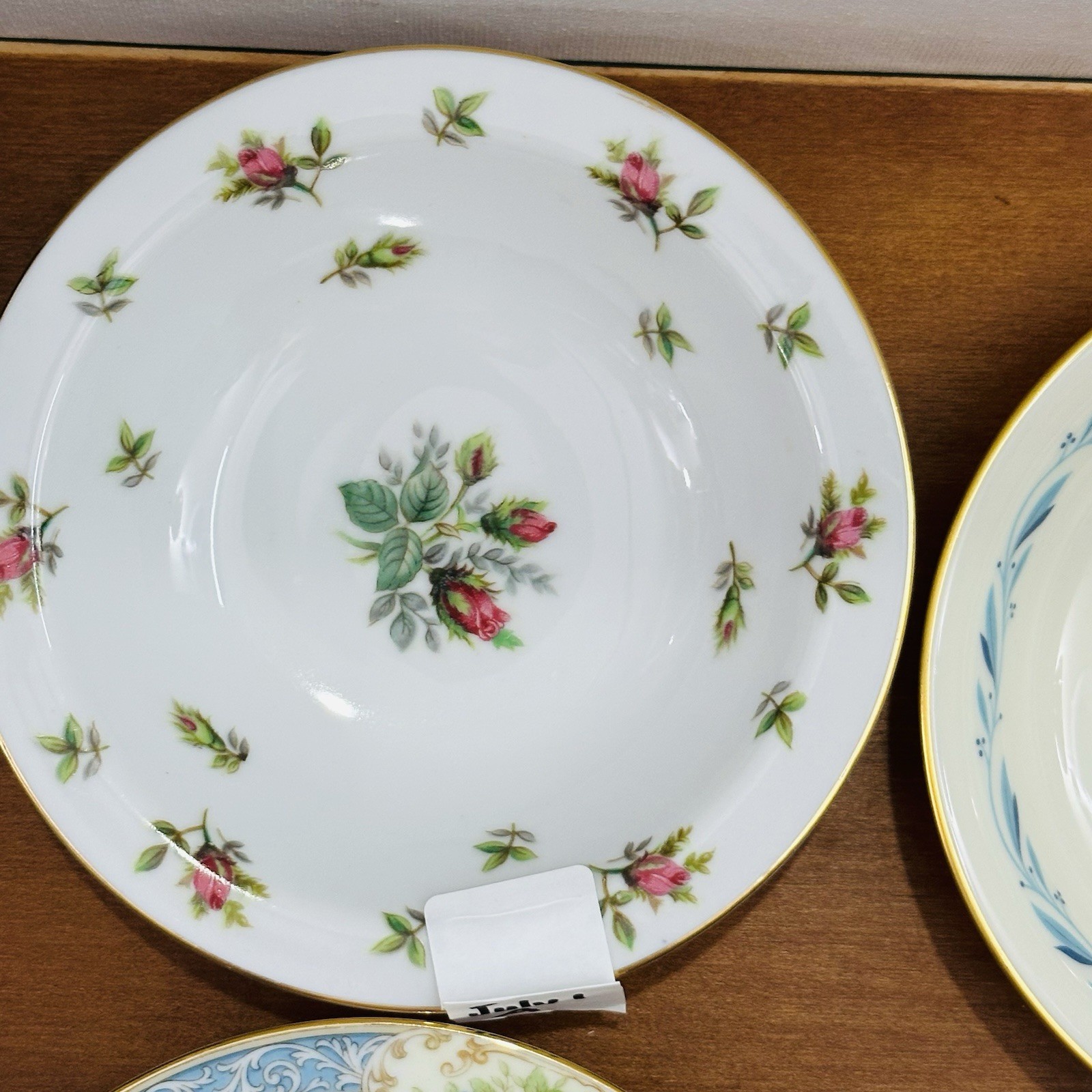 4 Vtg Mismatched China Dessert Bowls Bowl Set Mixed Rose Gold Pink Floral