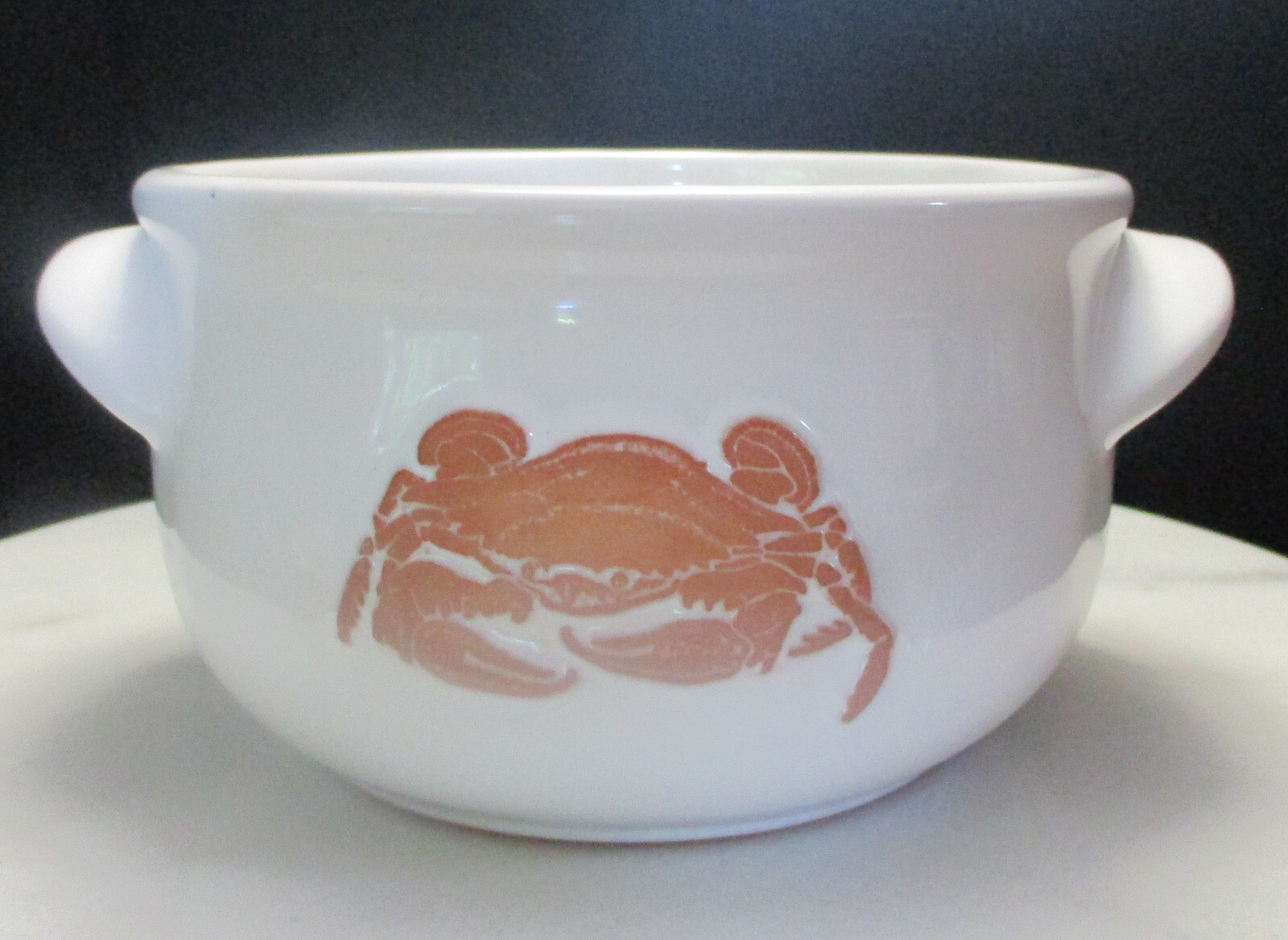 1992 Frankoma SEAFARE White Terracotta Chili Crock / Bean Pot /Dip Bowl UNUSED