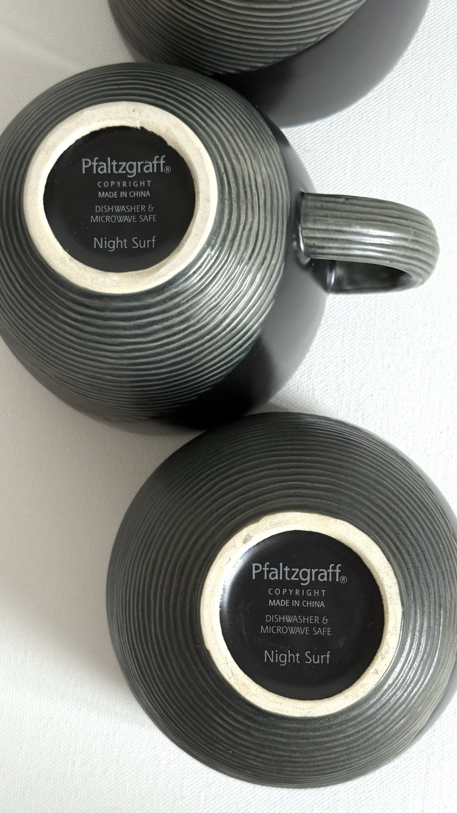 Pfaltzgraff Night Surf 4” Stoneware Coffee Mug Set of 4 Discontinued Pattern