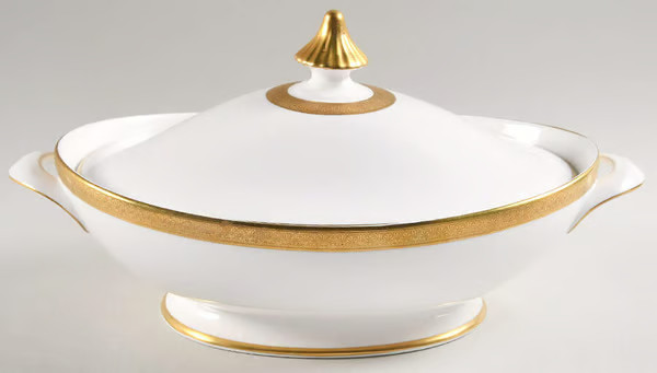 Royal Doulton “Royal Gold” dinnerware, plates, cups, serveware