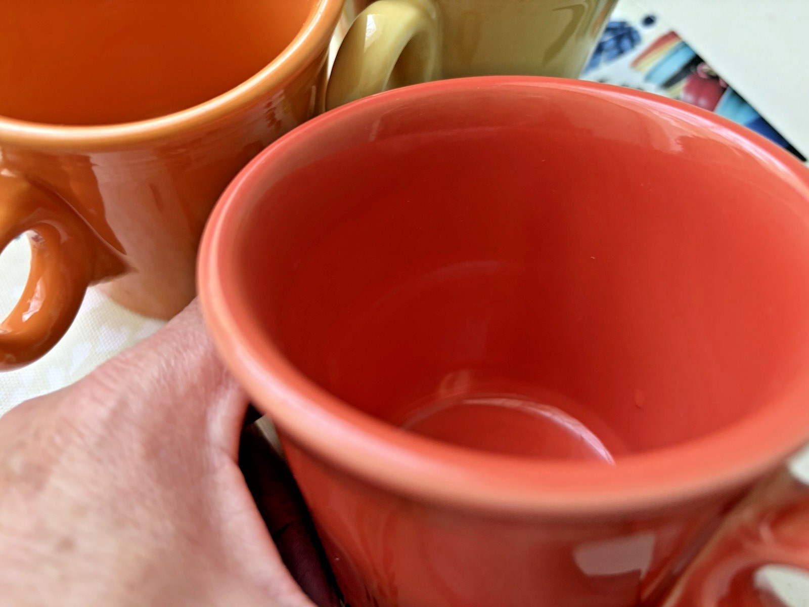 Fiesta Coffee Mugs – Ring Handle – Mixed Color Lot of 4 – HLC Fiestaware