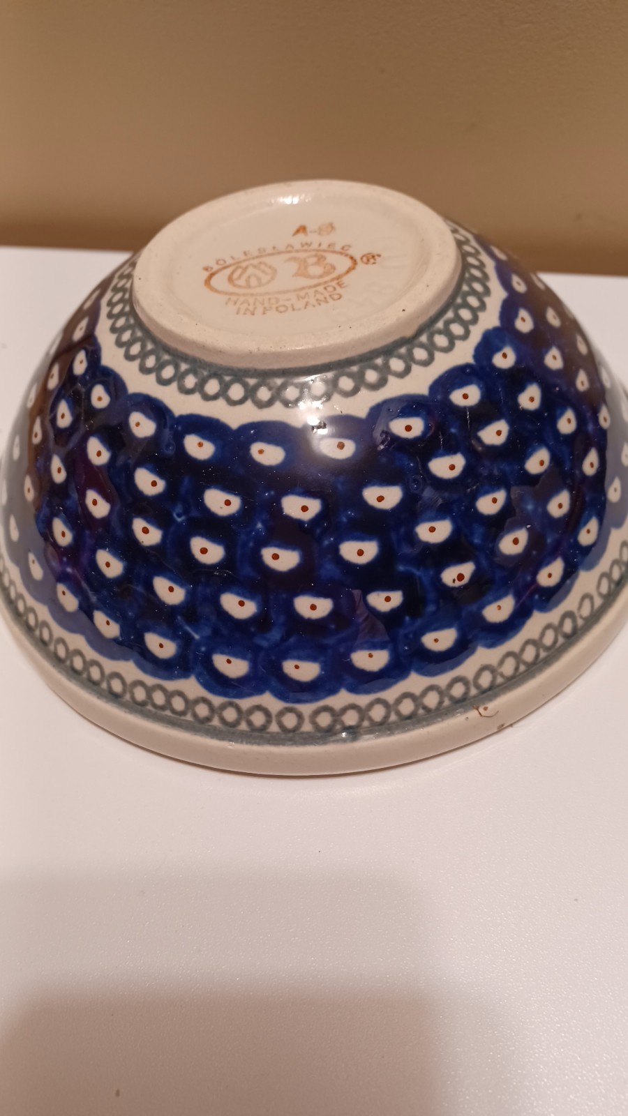 Boleslawiec Poland Small Bowl Blue 6 3/4 X 2.5