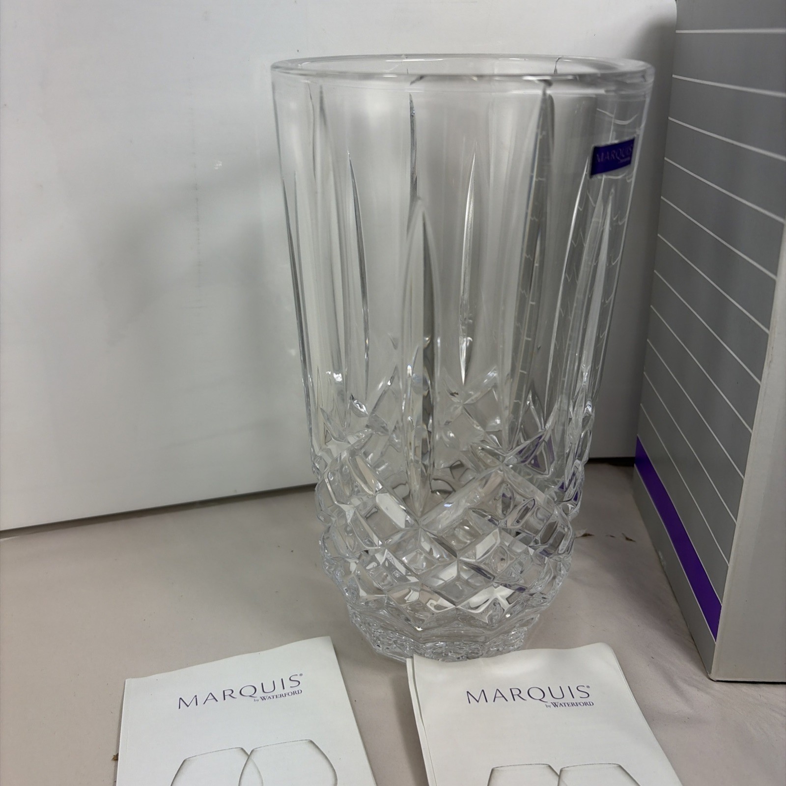 9″ WATERFORD Crystal Marquis Markham Vase Germany Heavy