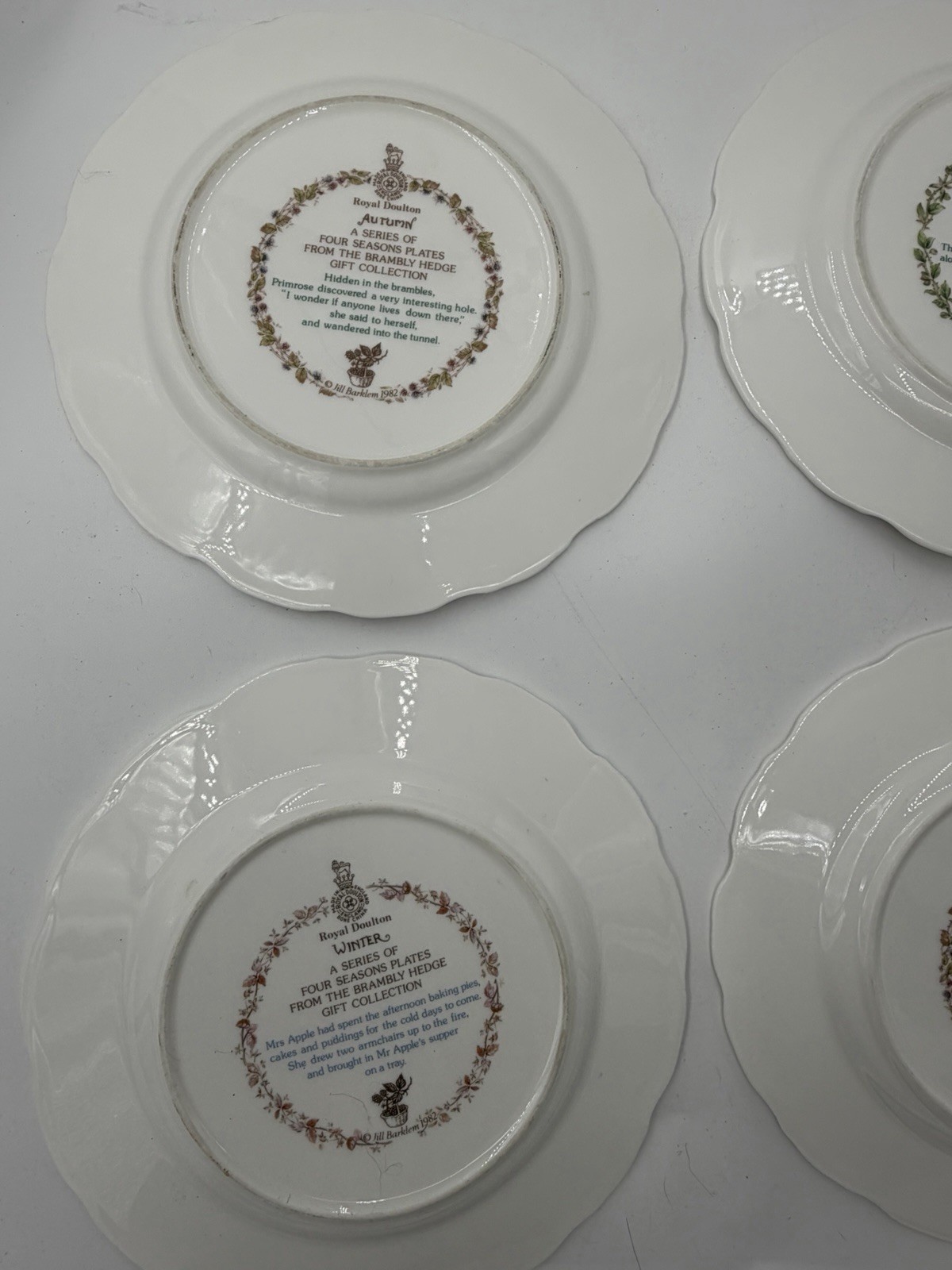 Royal Doulton Brambley Hedge Four Seasons Collection (set of four plates) 6 1/4″