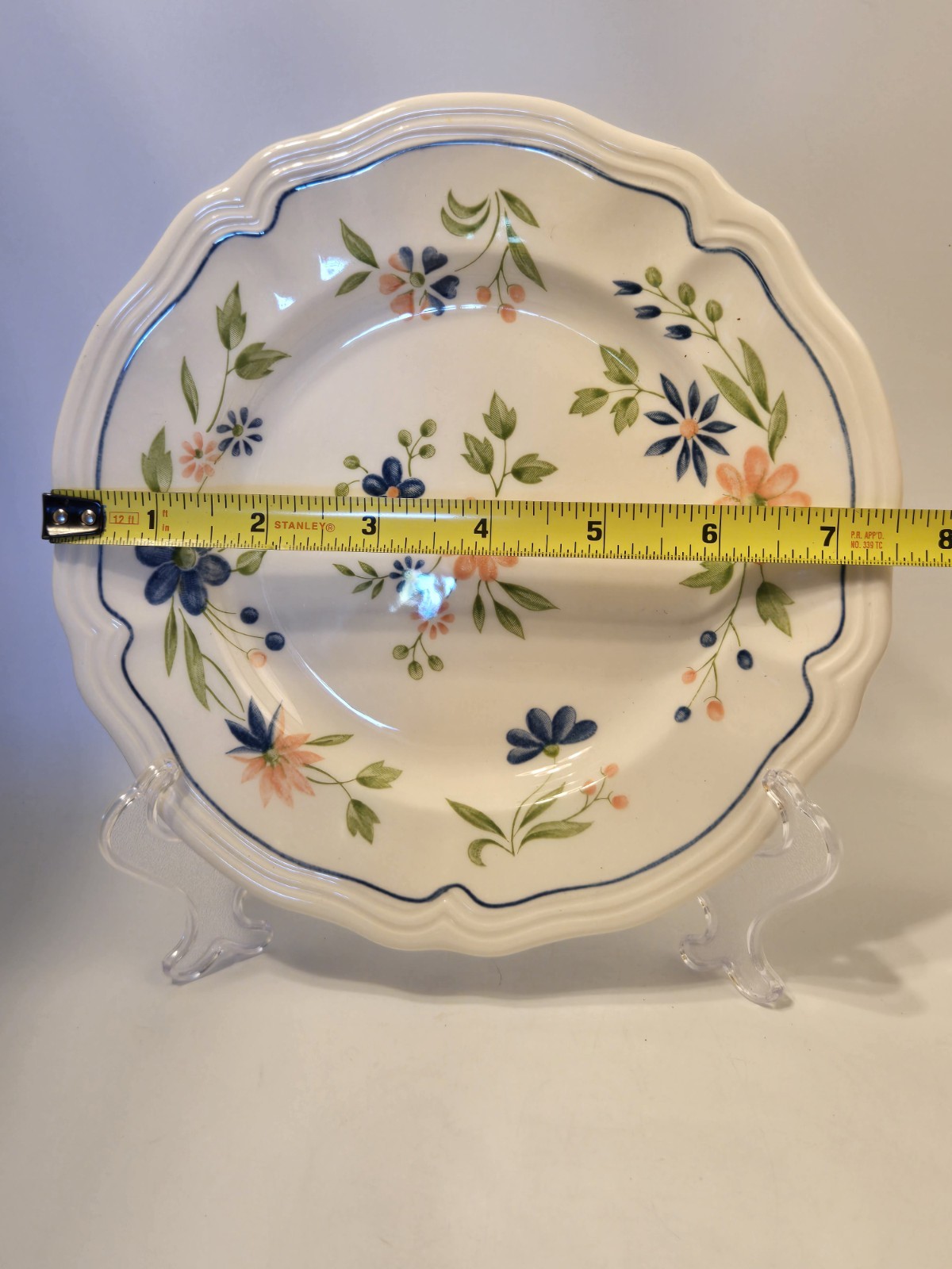 Vintage Sears Country French Ironstone 70’s #4453 Scalloped Floral Set Of 12